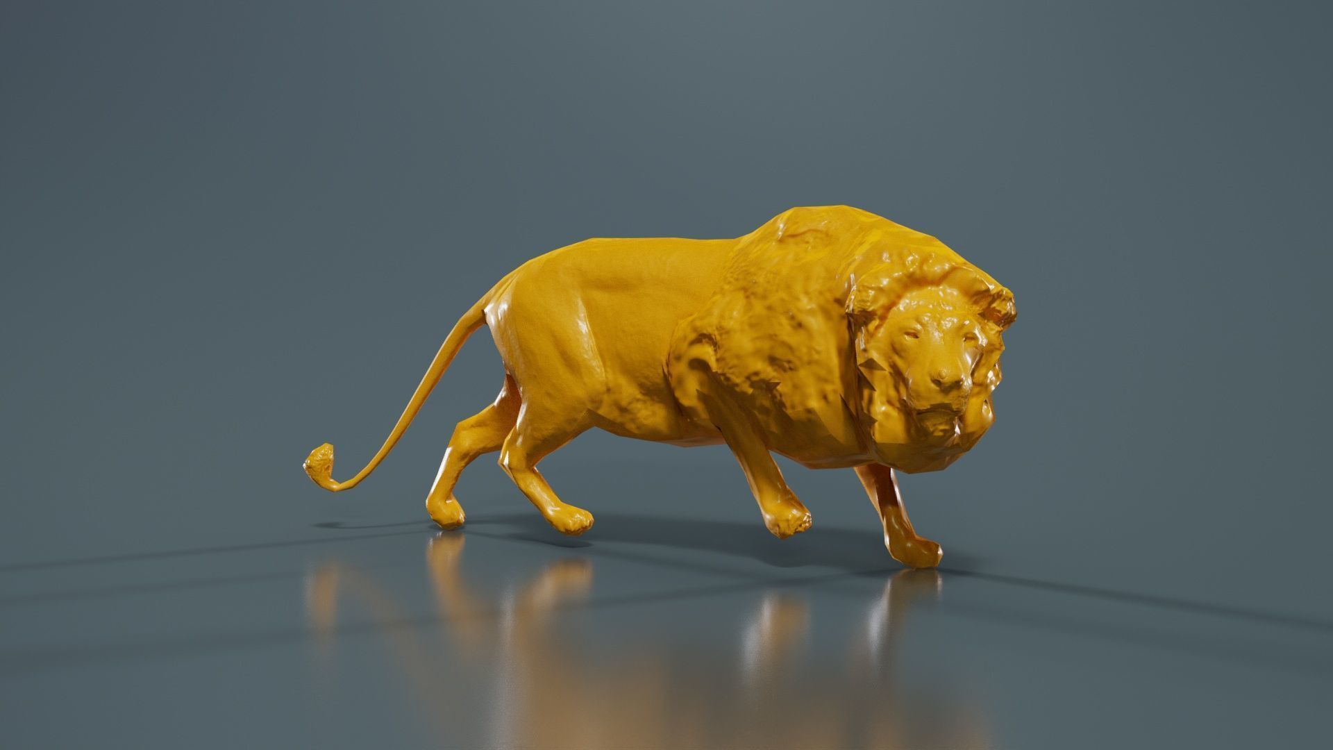 Lion Low-poly 3D model_12