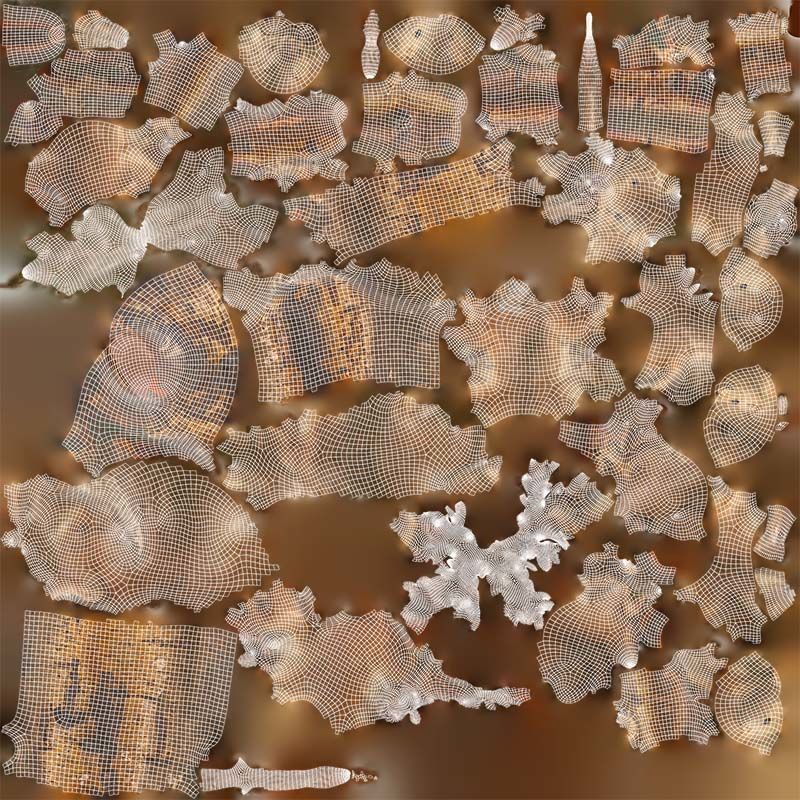 Squirrels on Branch Low-poly 3D model_14