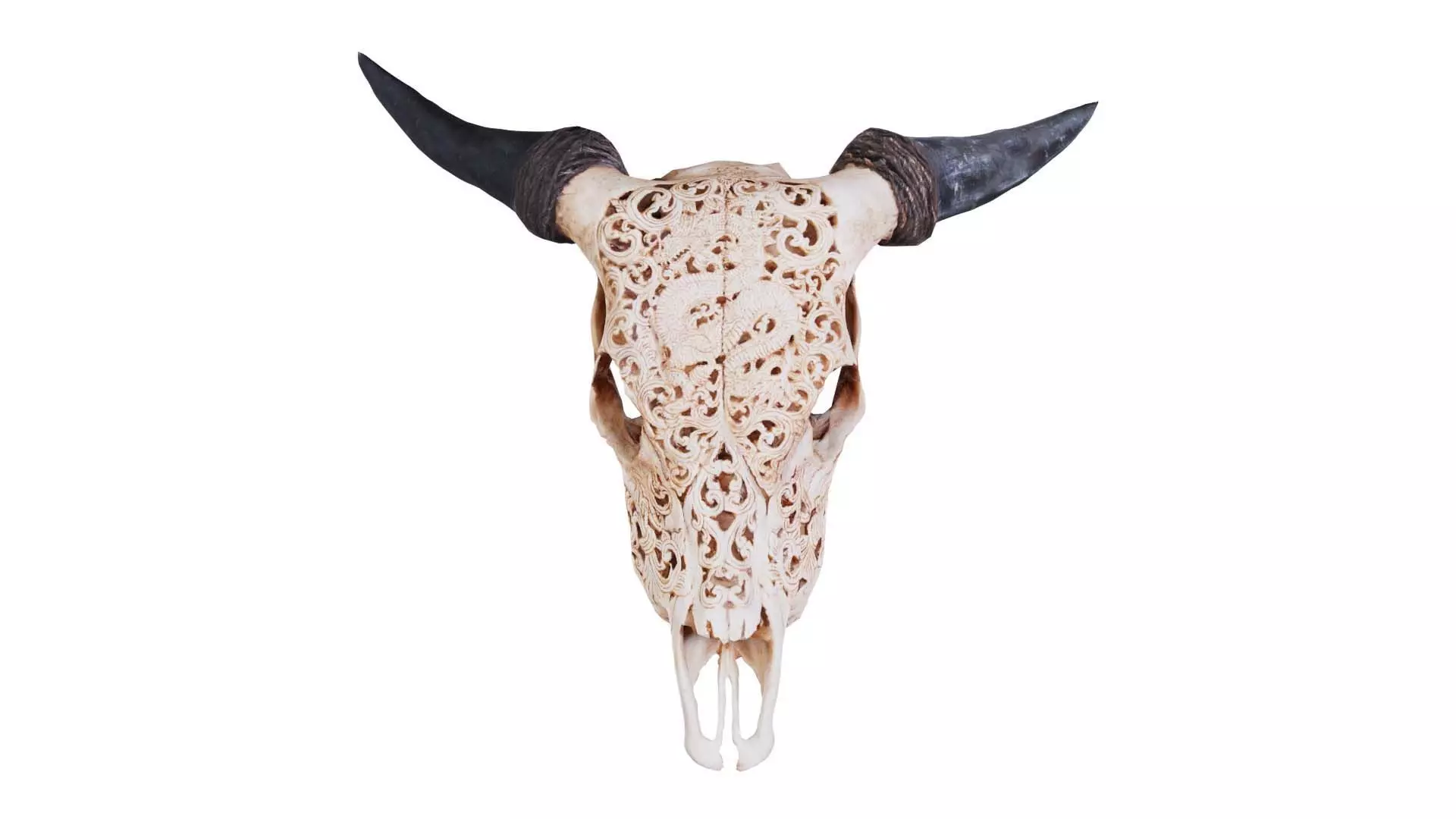 Decorated Goat Skull Low-poly 3D model_0