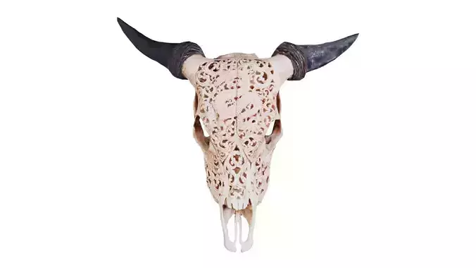 Decorated Goat Skull Low-poly 3D model
