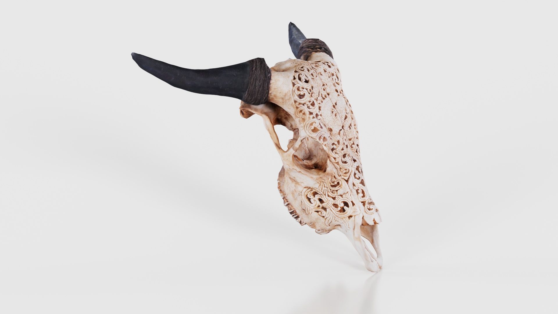 Decorated Goat Skull Low-poly 3D model_17