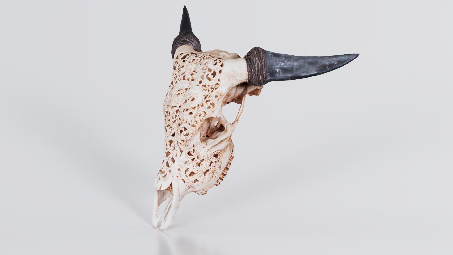 Decorated Goat Skull Low-poly 3D model_8