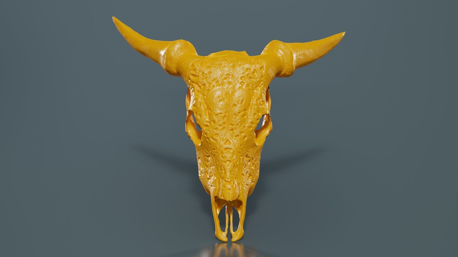 Decorated Goat Skull Low-poly 3D model_12