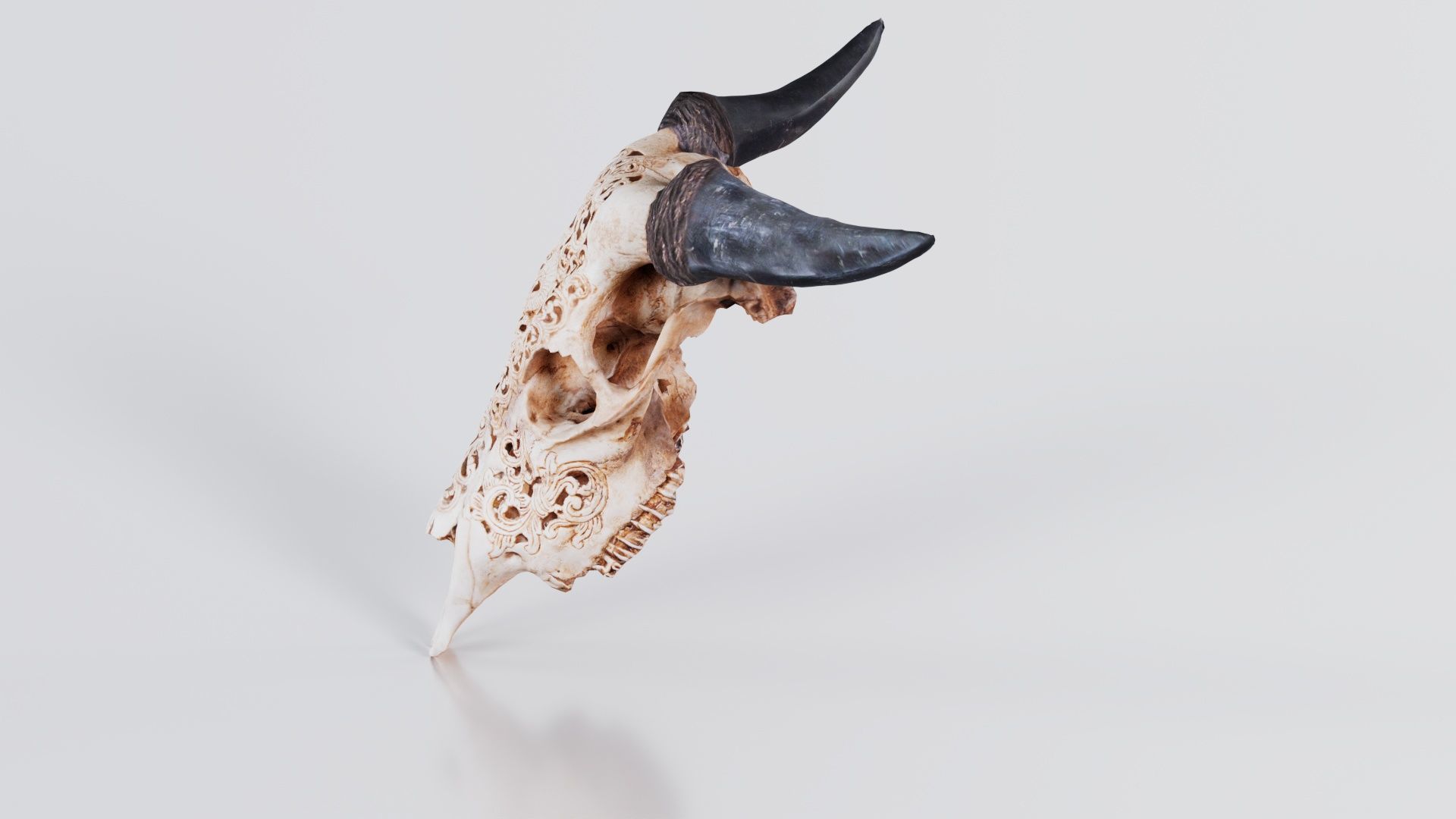 Decorated Goat Skull Low-poly 3D model_4