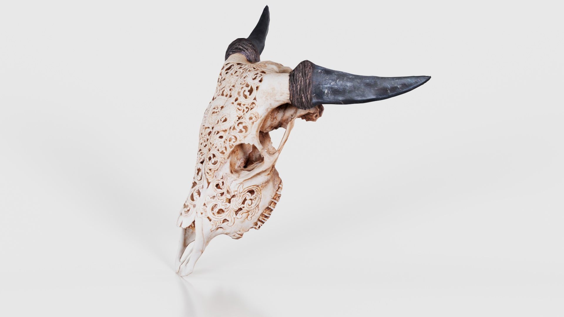 Decorated Goat Skull Low-poly 3D model_25
