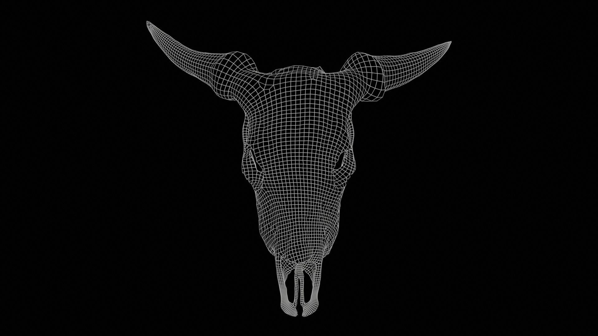Decorated Goat Skull Low-poly 3D model_11
