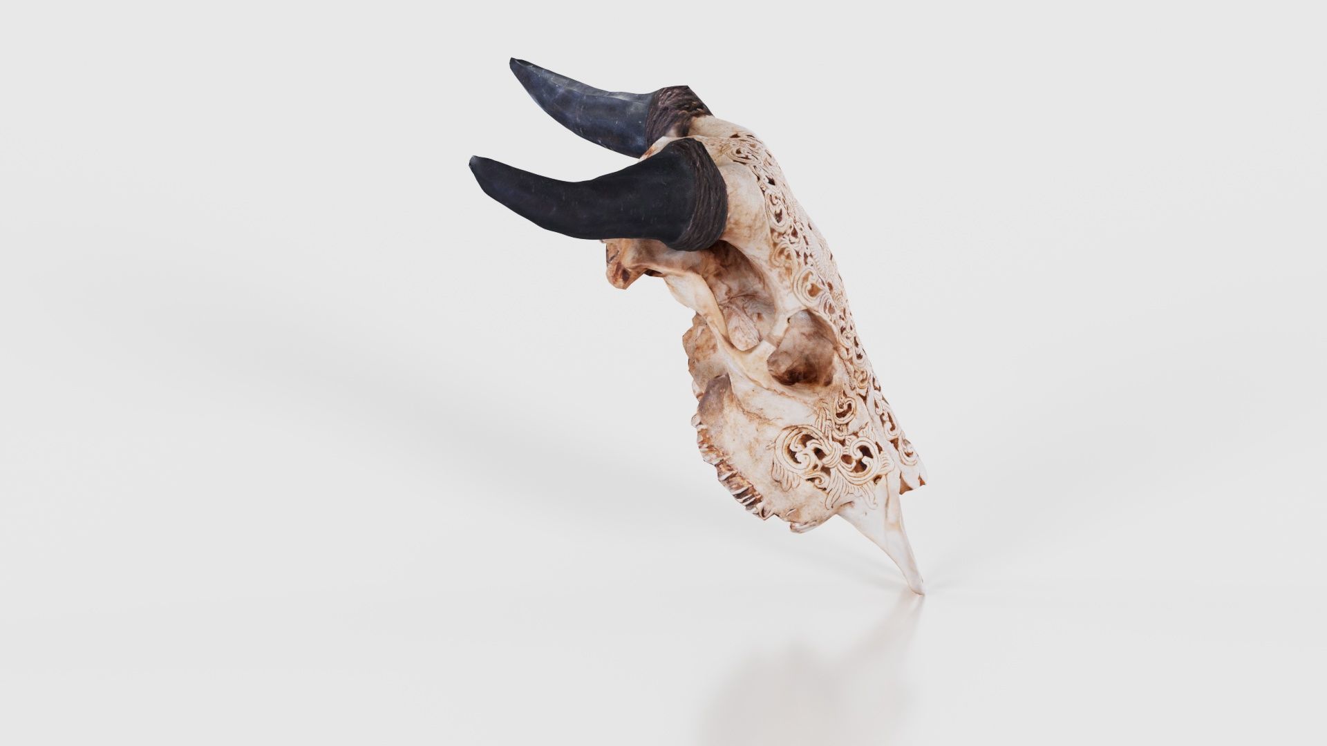 Decorated Goat Skull Low-poly 3D model_18
