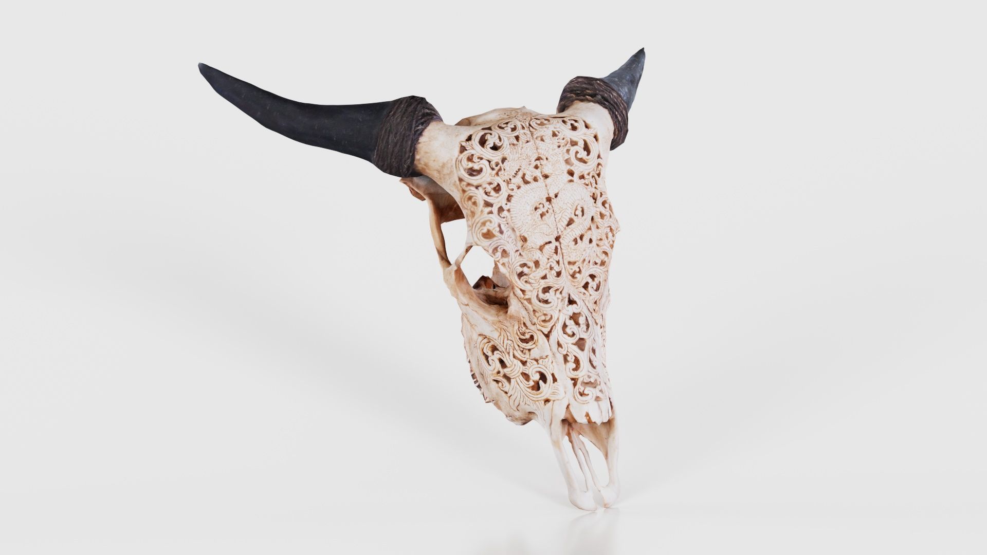 Decorated Goat Skull Low-poly 3D model_16