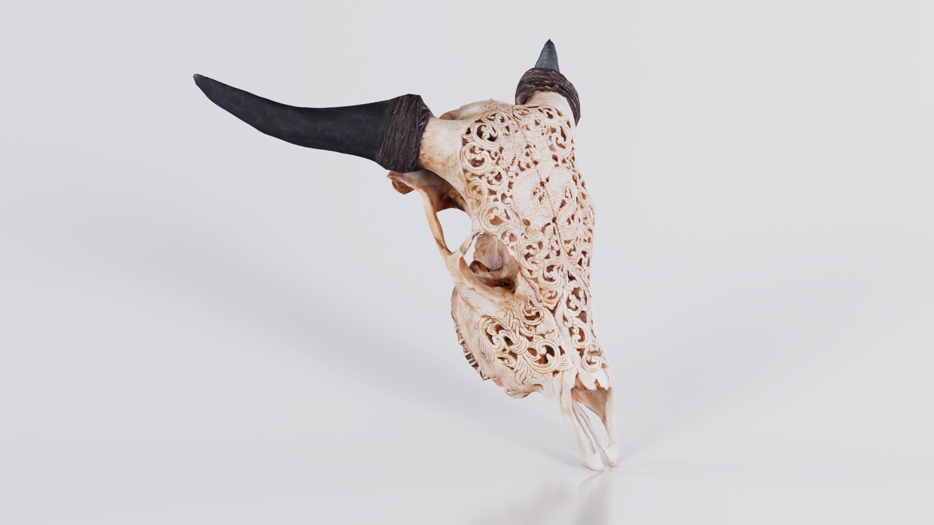 Decorated Goat Skull Low-poly 3D model_7