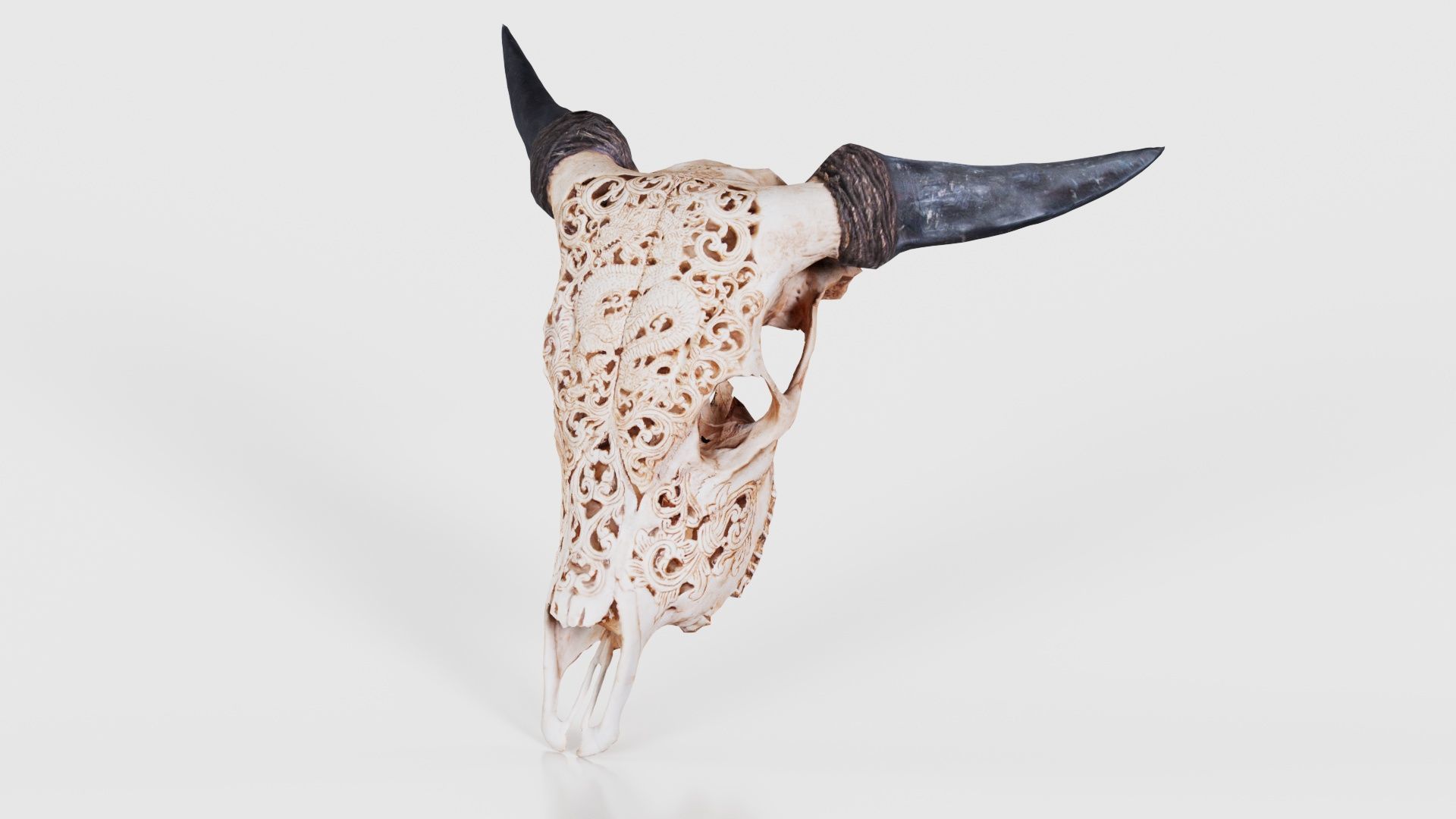Decorated Goat Skull Low-poly 3D model_26