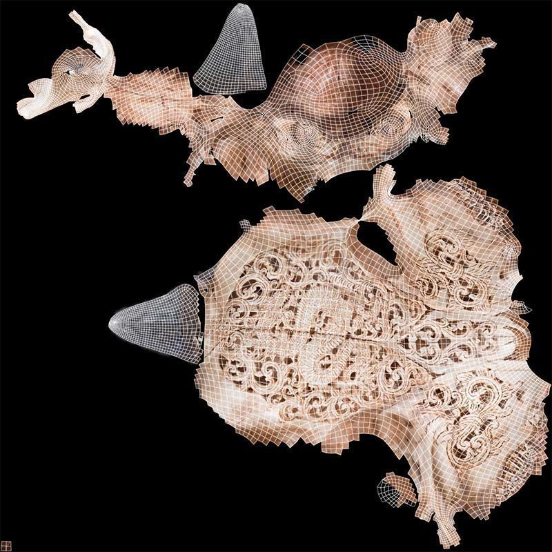 Decorated Goat Skull Low-poly 3D model_14