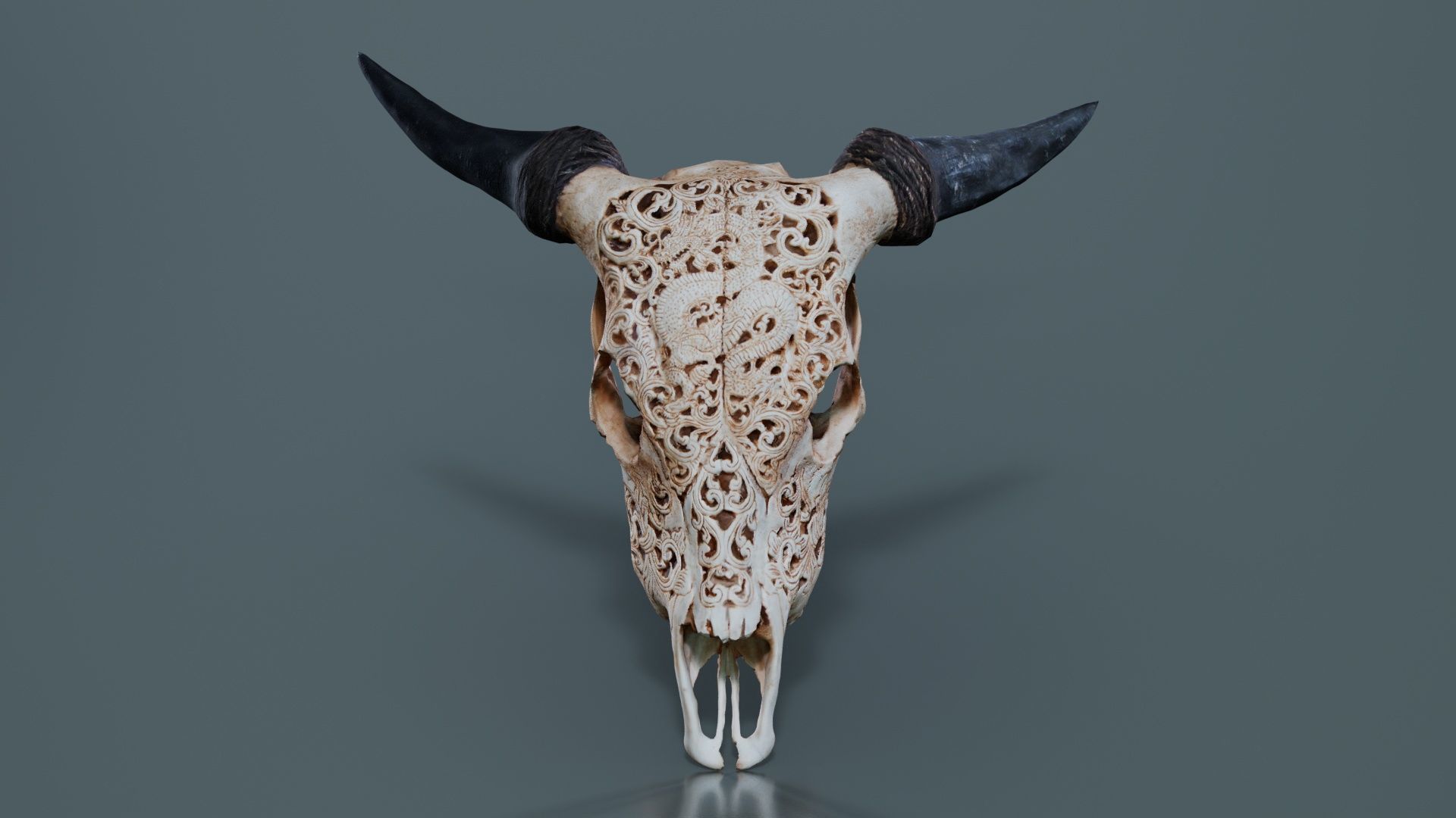 Decorated Goat Skull Low-poly 3D model_3