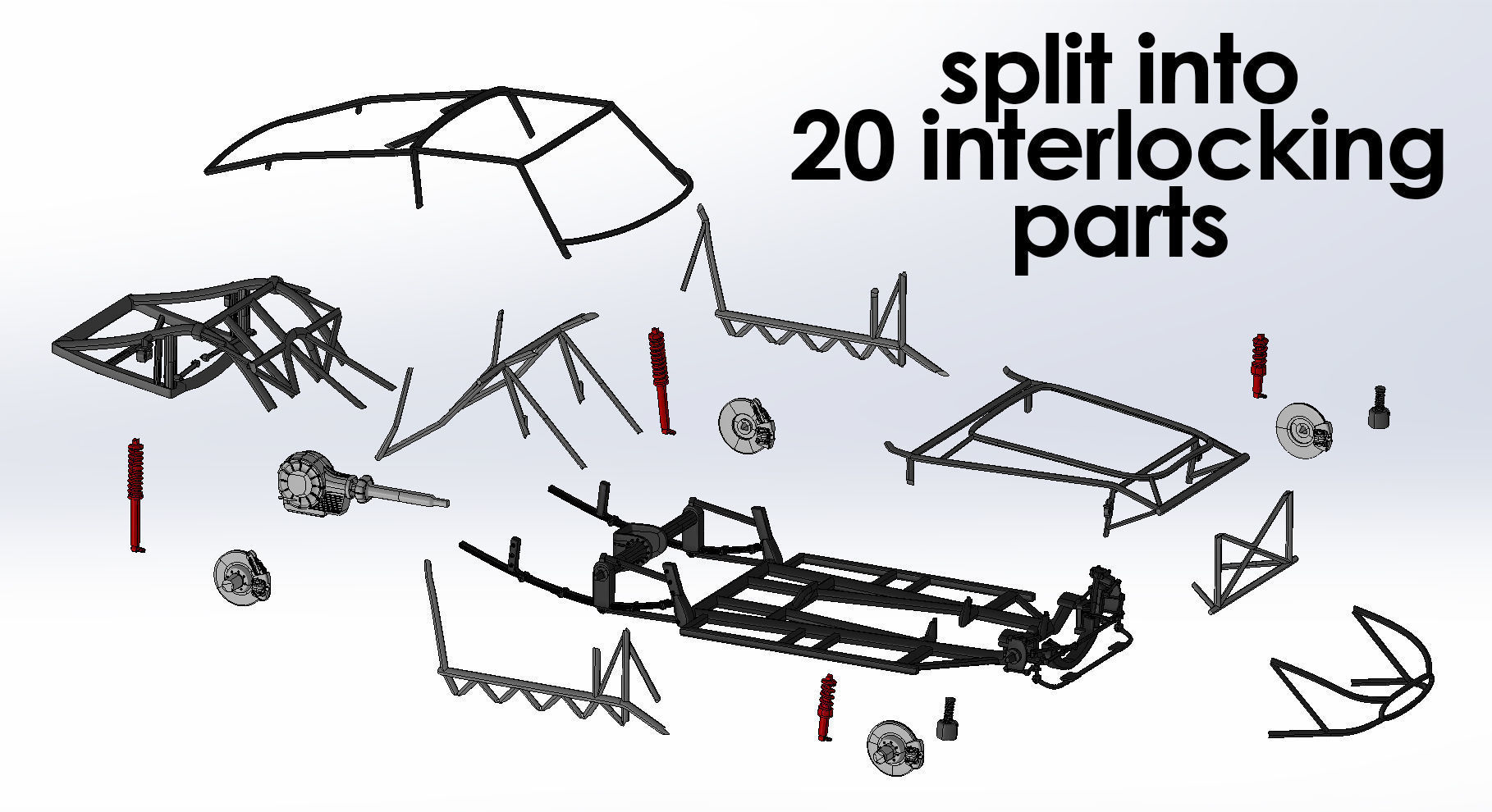 Ferrari 250 GTO Chassis Frame Undercarriage - Engine Pack Bundle 3D Model Collection_4