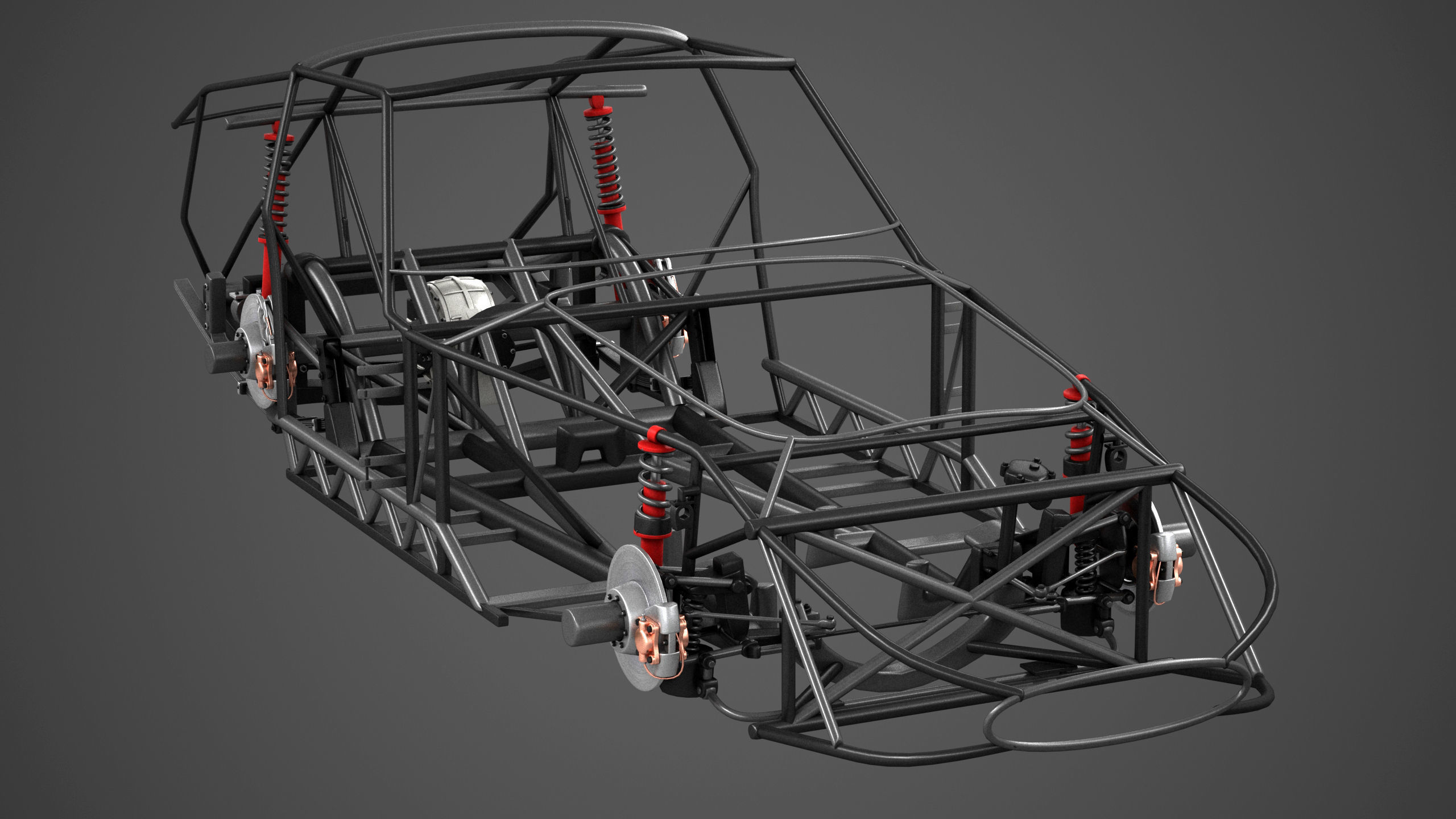 Ferrari 250 GTO Chassis Frame Undercarriage - Engine Pack Bundle 3D Model Collection_13