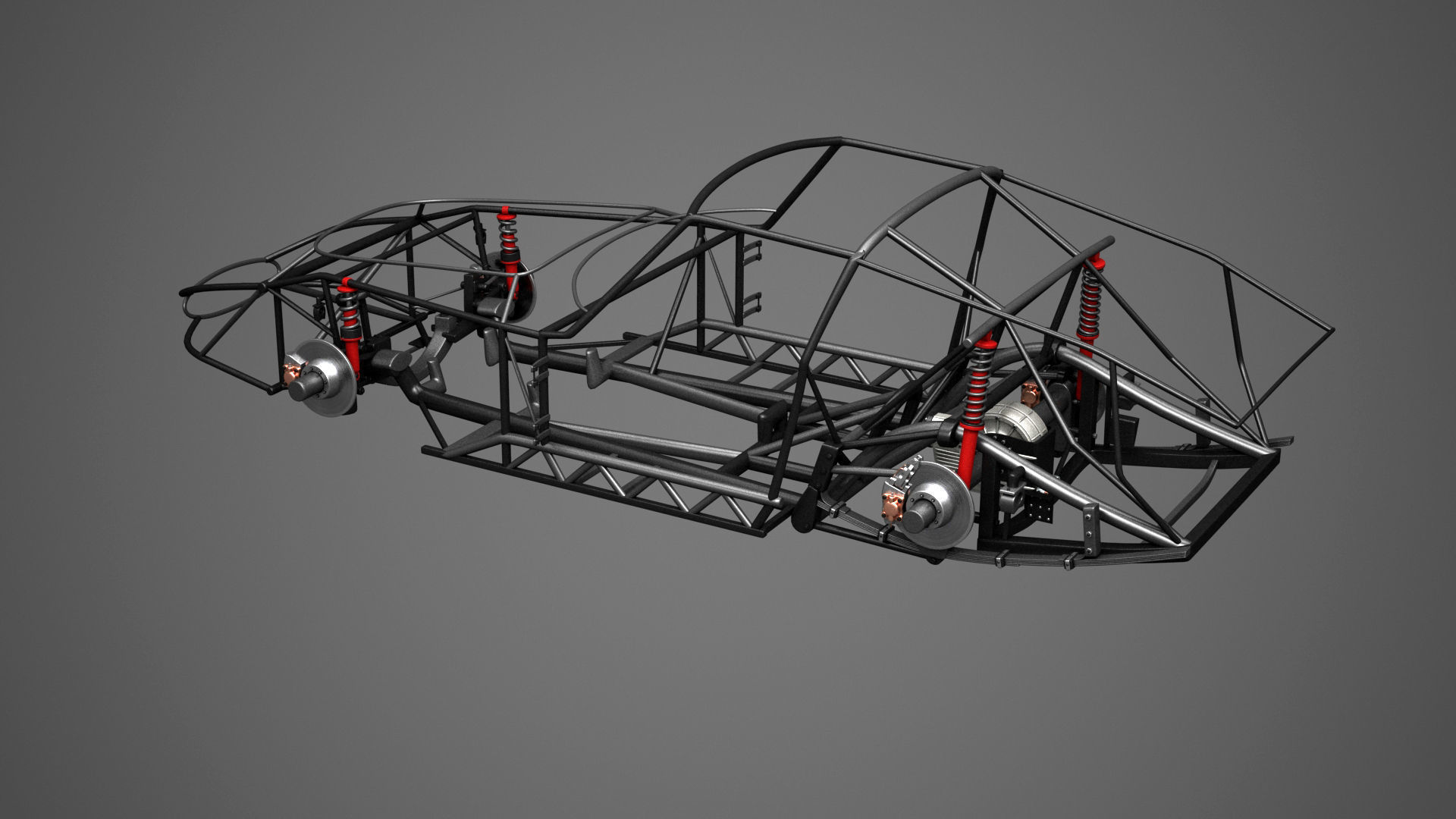 Ferrari 250 GTO Chassis Frame Undercarriage - Engine Pack Bundle 3D Model Collection_25