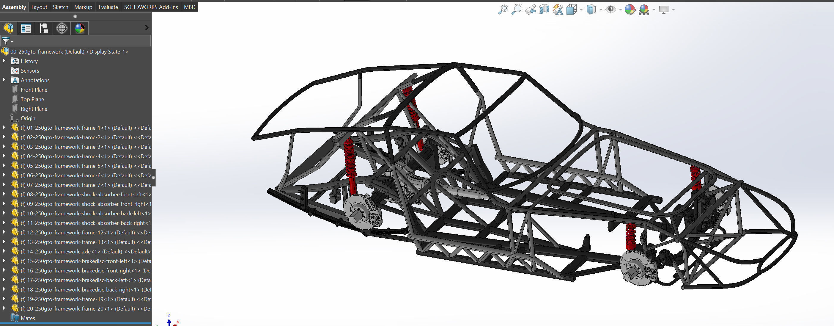 Ferrari 250 GTO Chassis Frame Undercarriage - Engine Pack Bundle 3D Model Collection_3