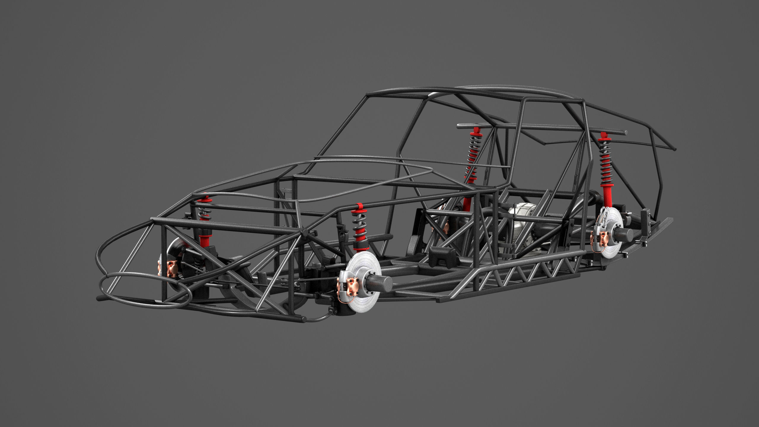 Ferrari 250 GTO Chassis Frame Undercarriage - Engine Pack Bundle 3D Model Collection_20