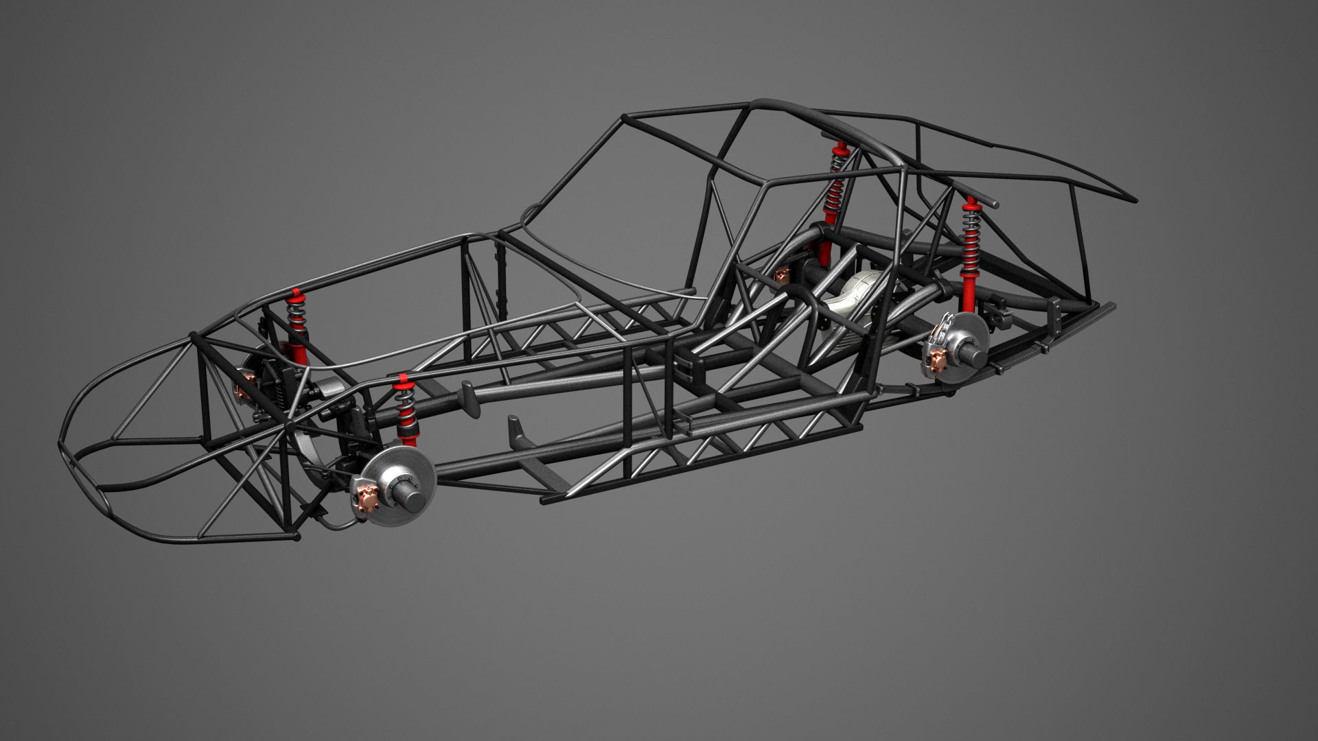 Ferrari 250 GTO Chassis Frame Undercarriage - Engine Pack Bundle 3D Model Collection_26