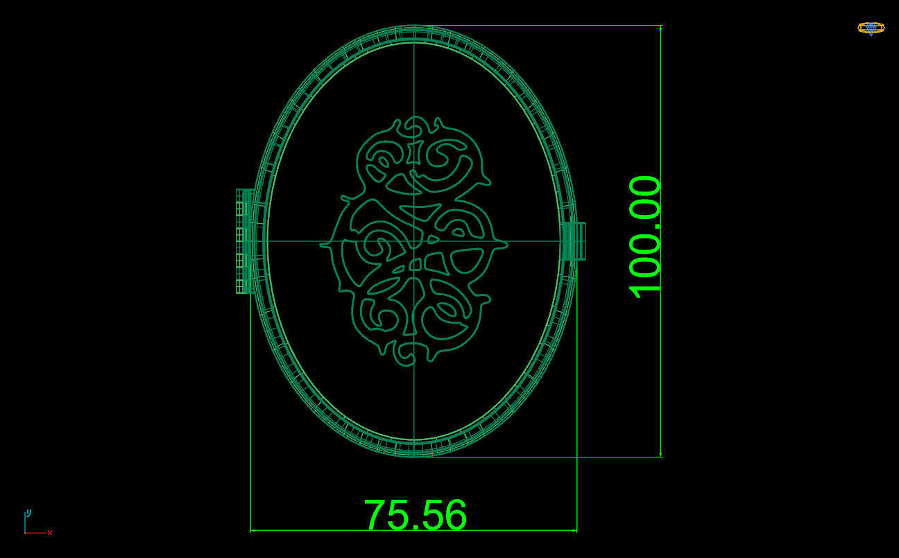 Oval box 3D print model_2