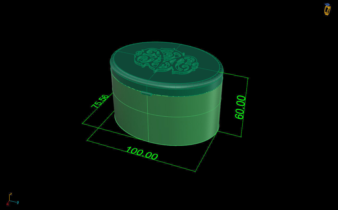 Oval box 3D print model_4