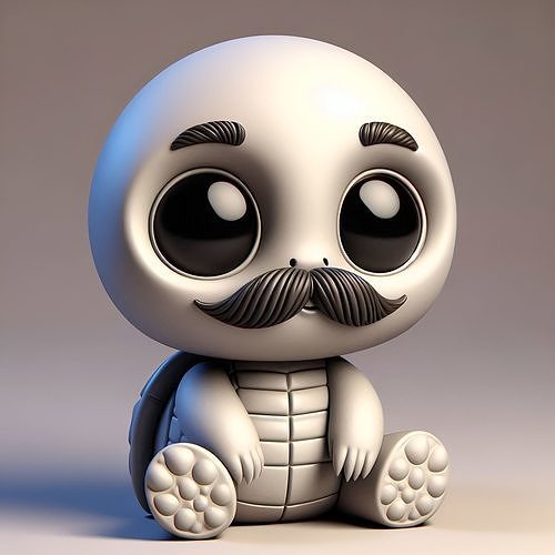 cute baby turtle sitting  3D model