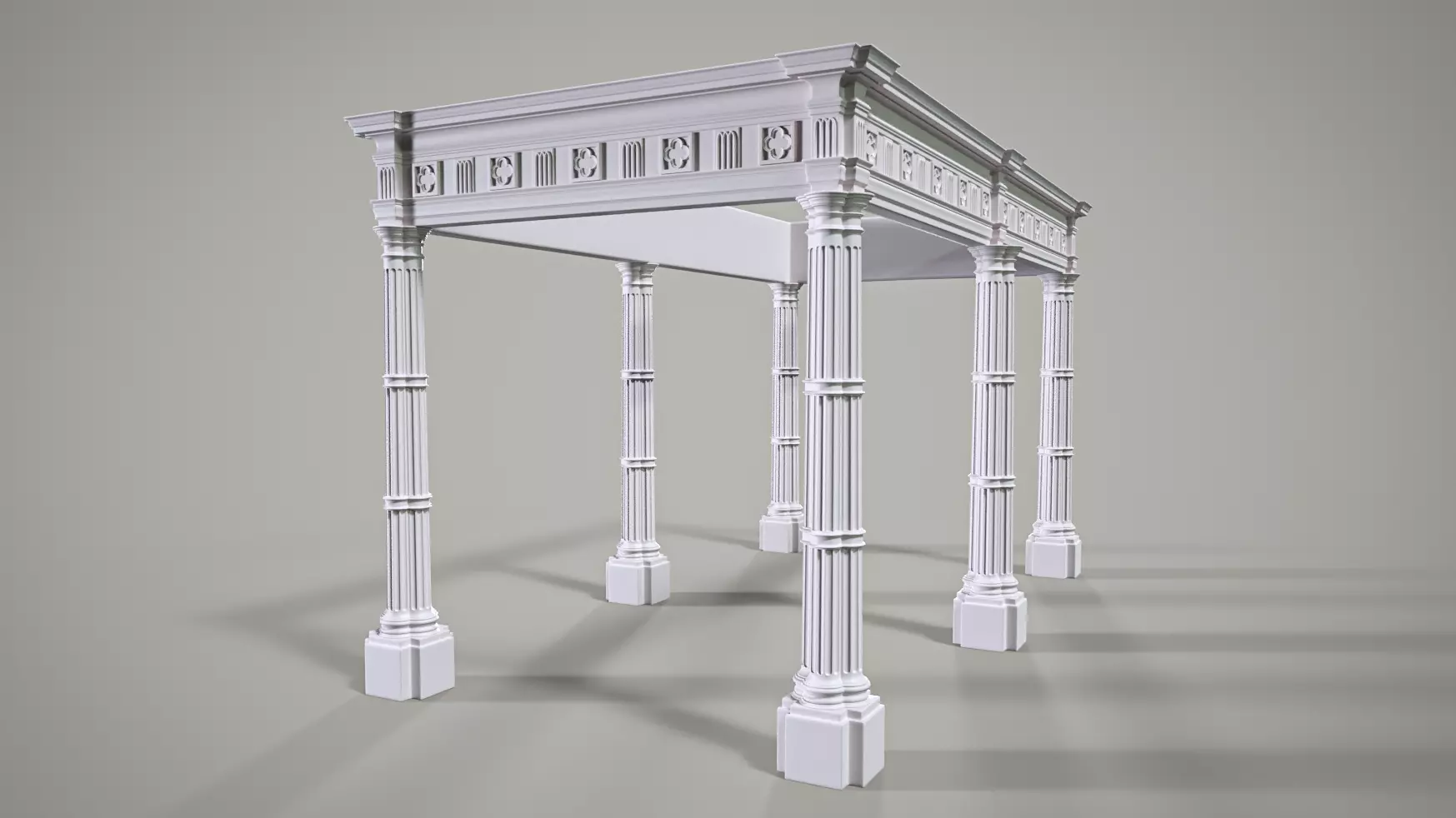 Highpoly Gothic Column - type 1 3D model_0