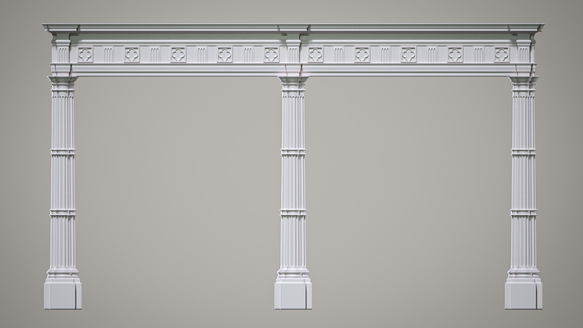 Highpoly Gothic Column - type 1 3D model_4
