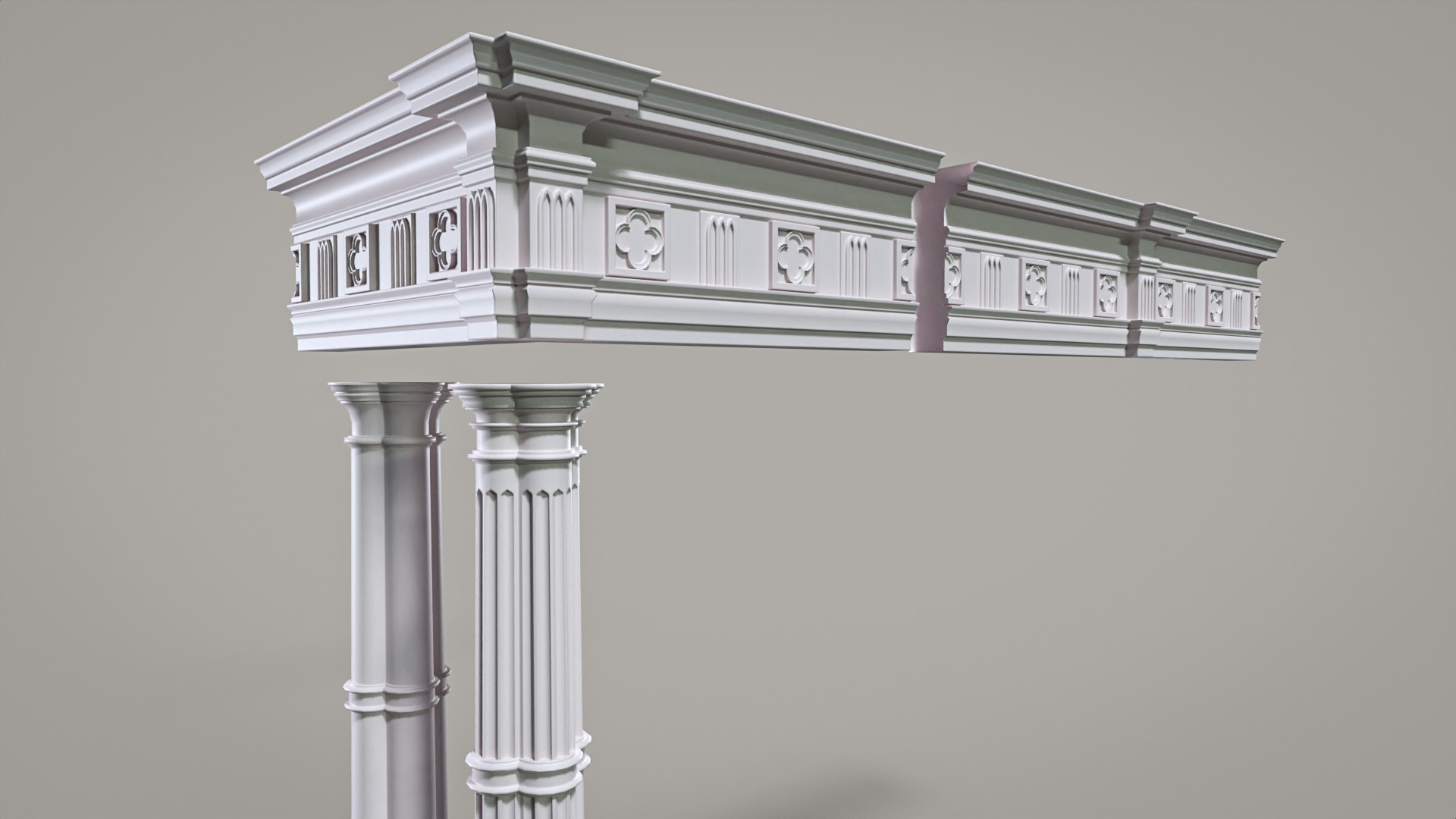 Highpoly Gothic Column - type 1 3D model_5
