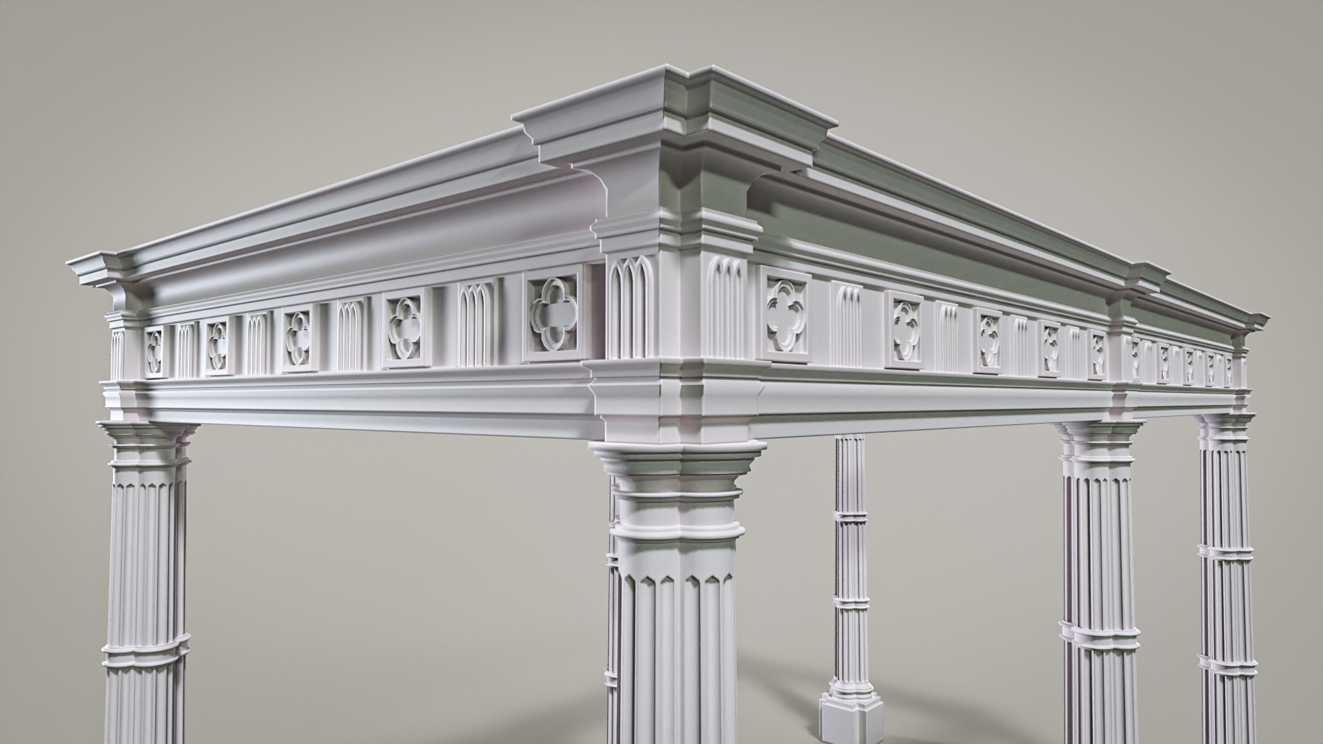 Highpoly Gothic Column - type 1 3D model_2