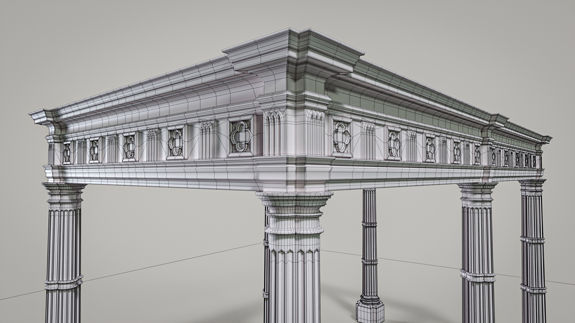 Highpoly Gothic Column - type 1 3D model_3