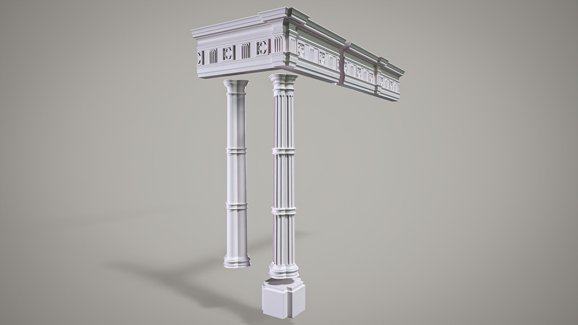 Highpoly Gothic Column - type 1 3D model_7
