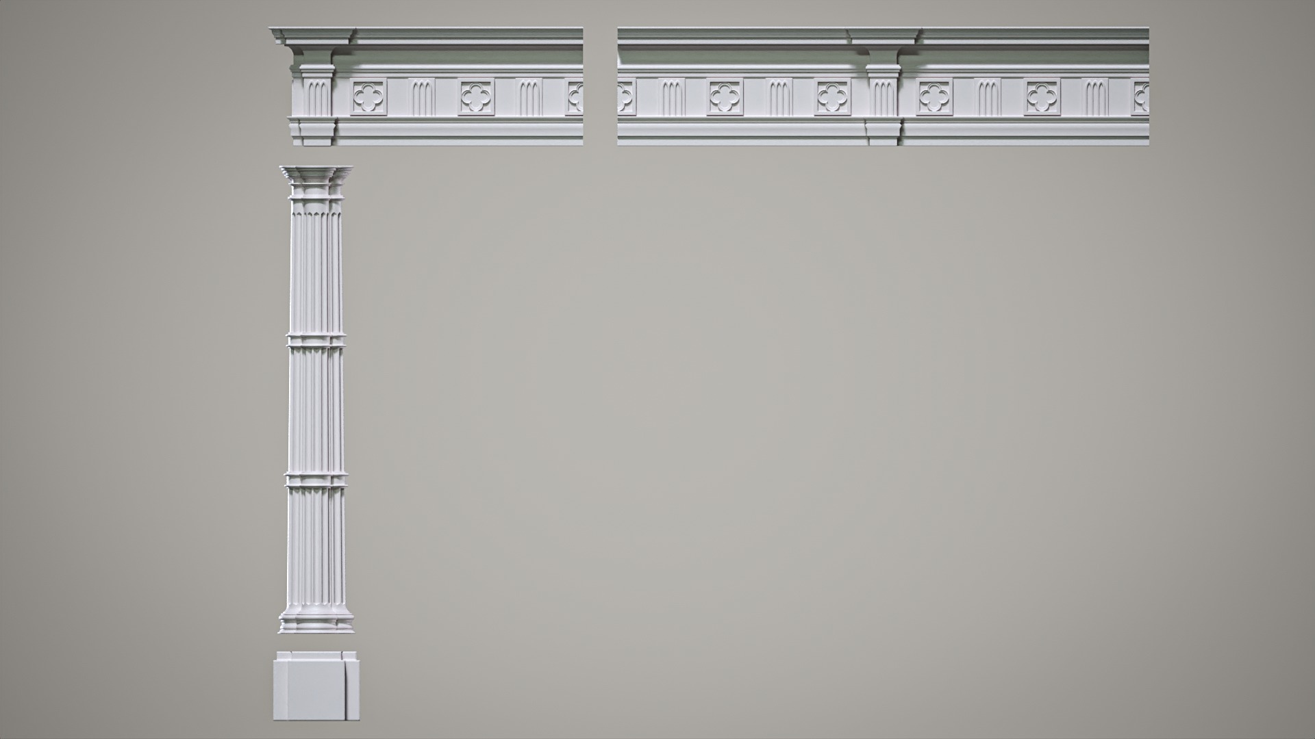 Highpoly Gothic Column - type 1 3D model_6
