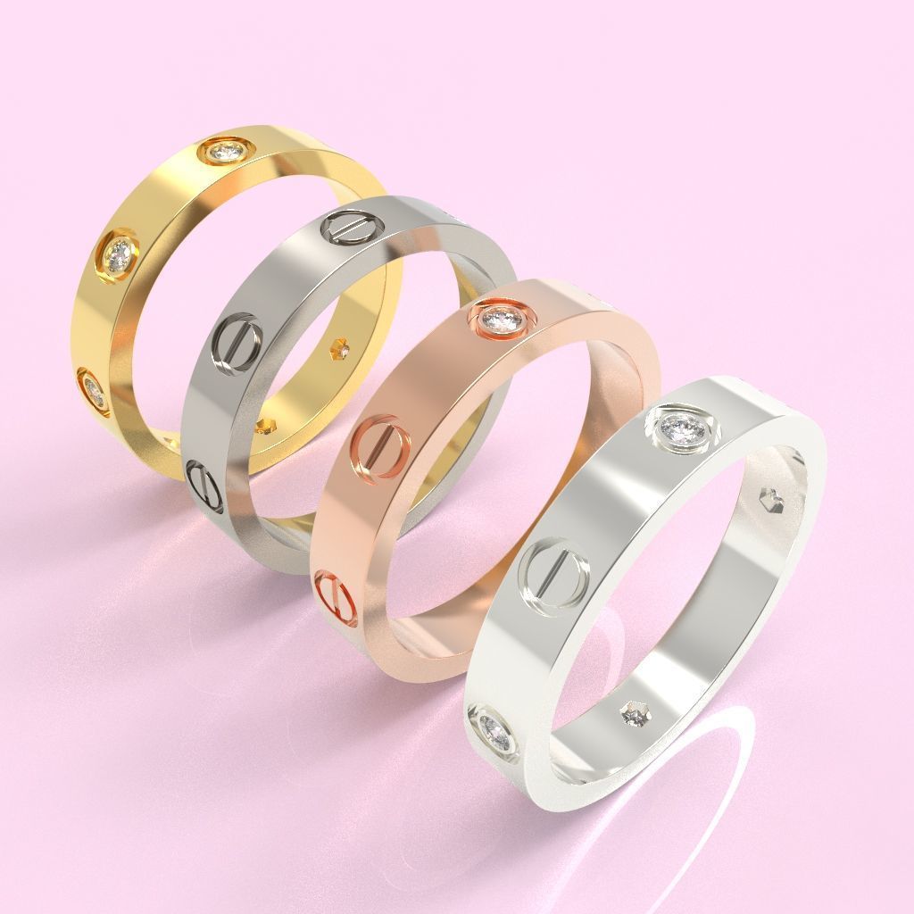 Screw Ring Set 4 Variations Size 66 3D print model_1