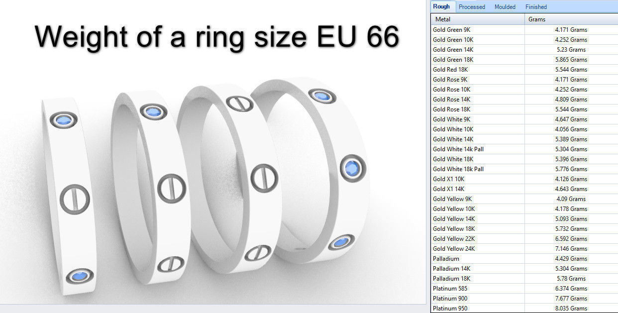 Screw Ring Set 4 Variations Size 66 3D print model_5