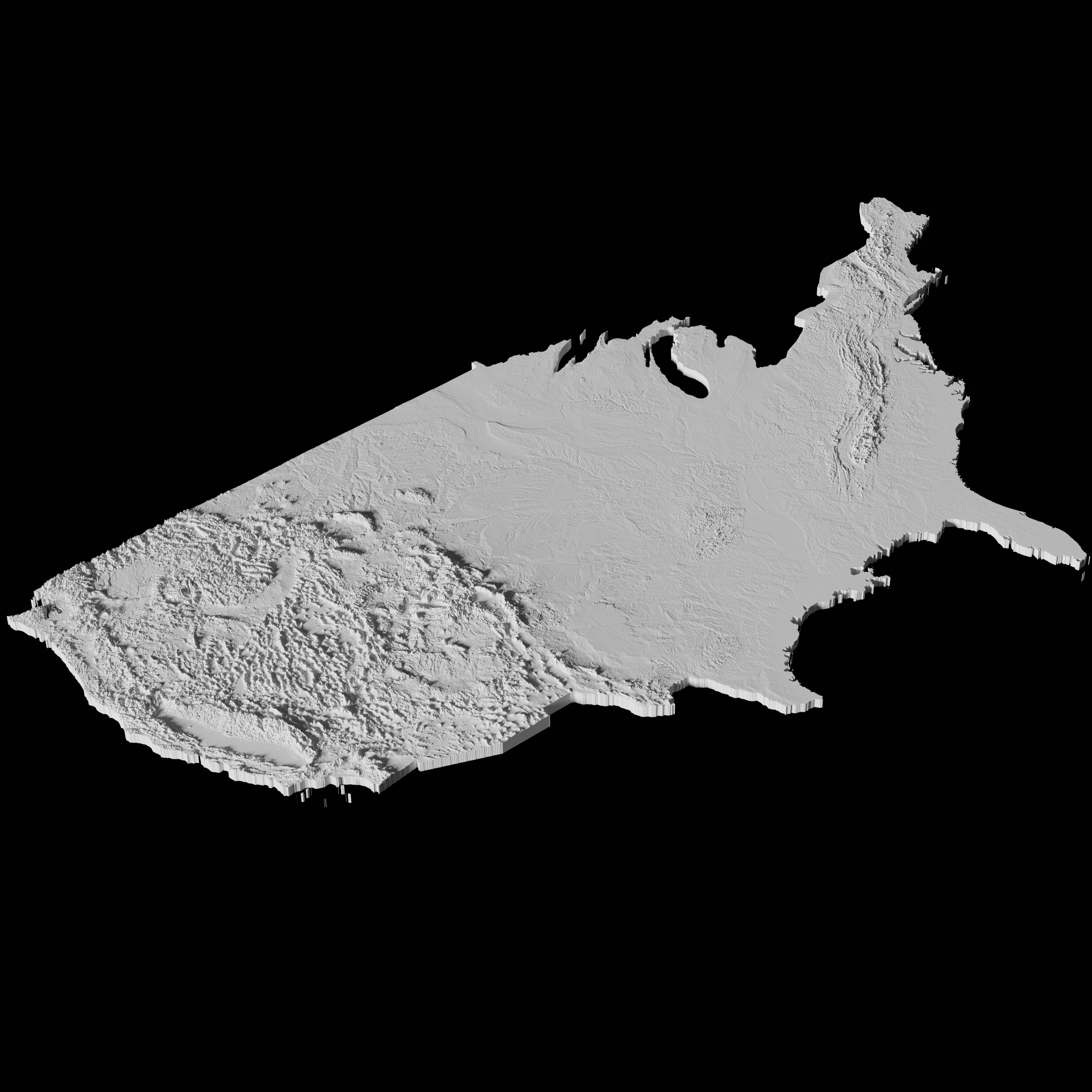 United States Topographic Map - 3D Terrain Topography USA 3D print model_3