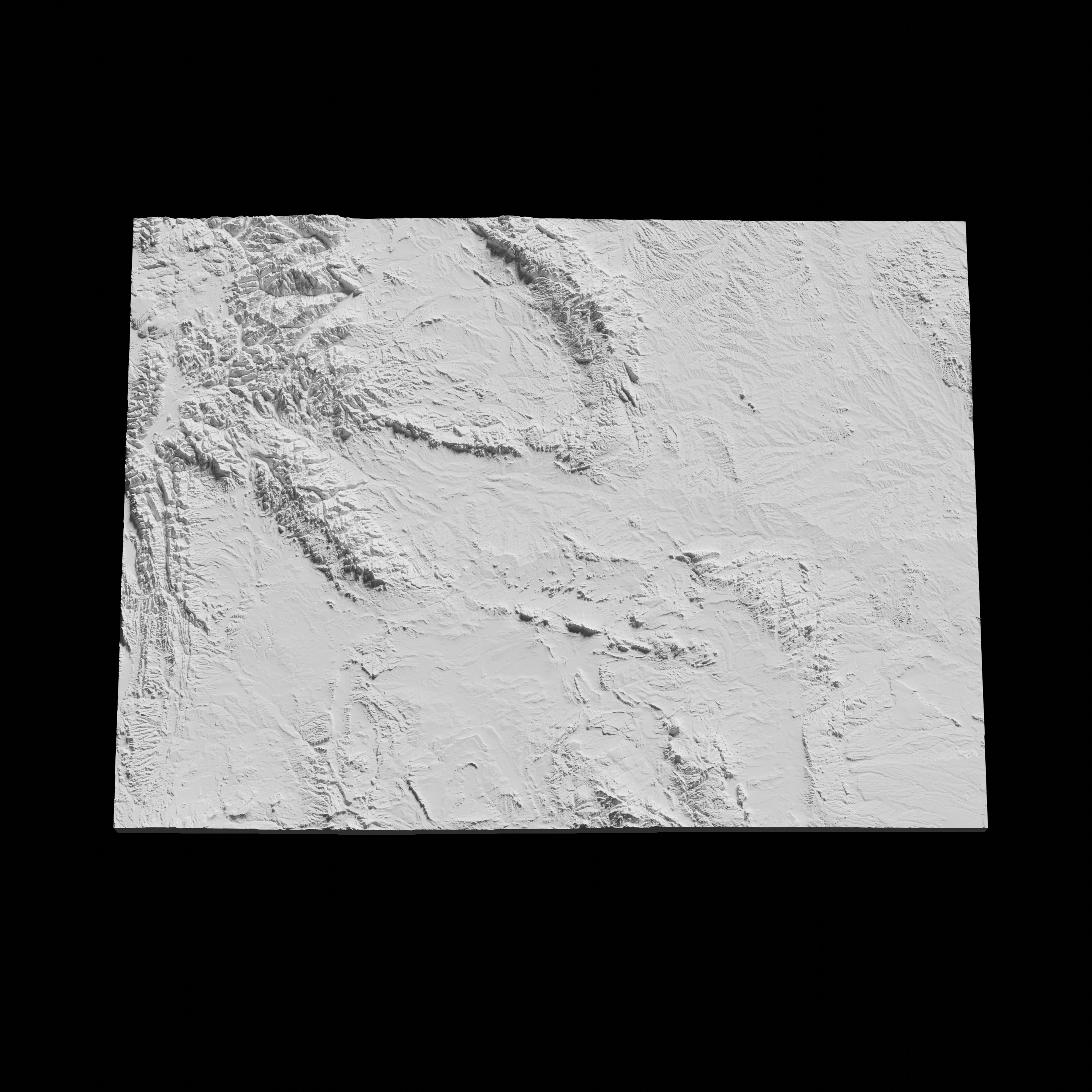 USA State of Wyoming Topographic Map - 3D Terrain Topography 3D print model_1