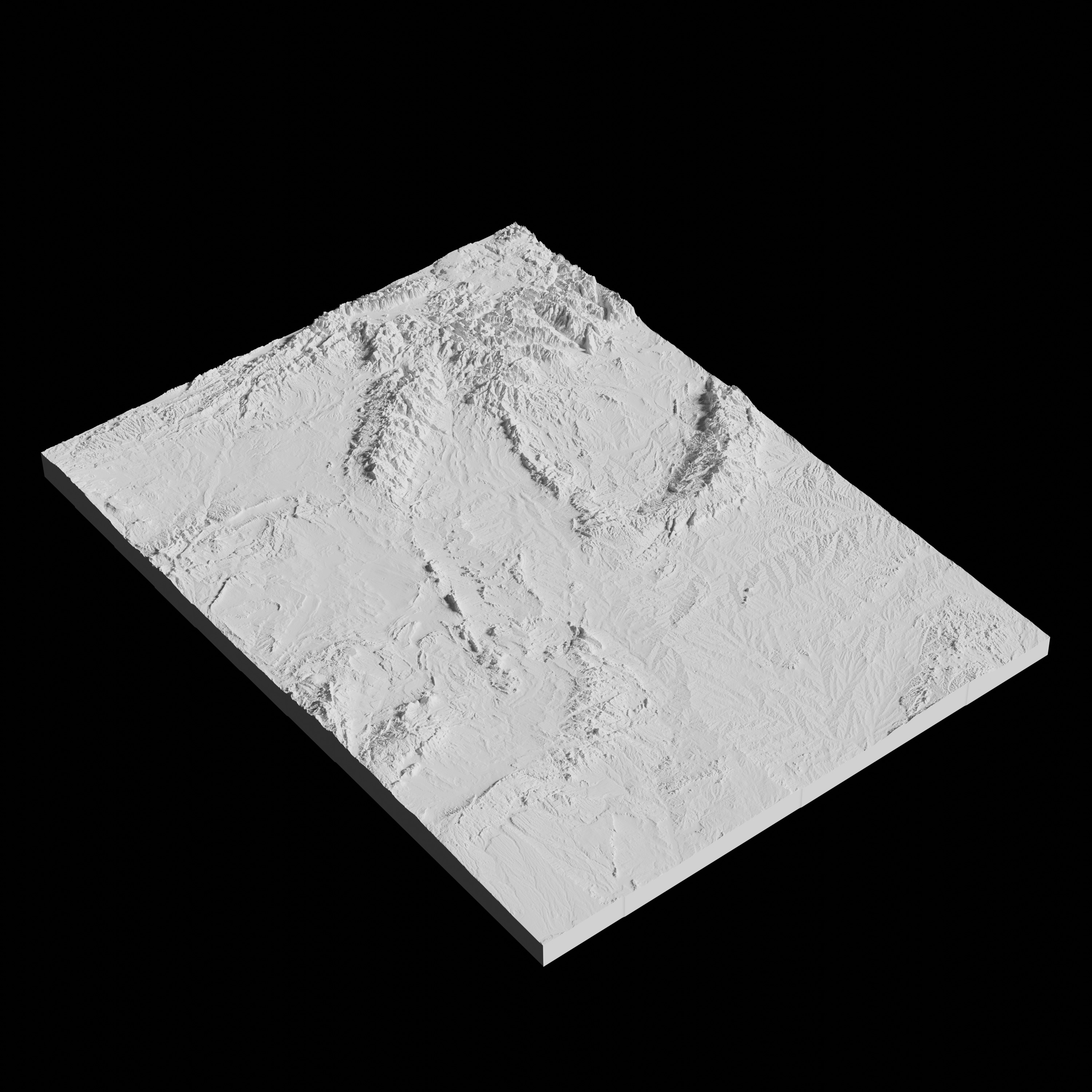 USA State of Wyoming Topographic Map - 3D Terrain Topography 3D print model_5