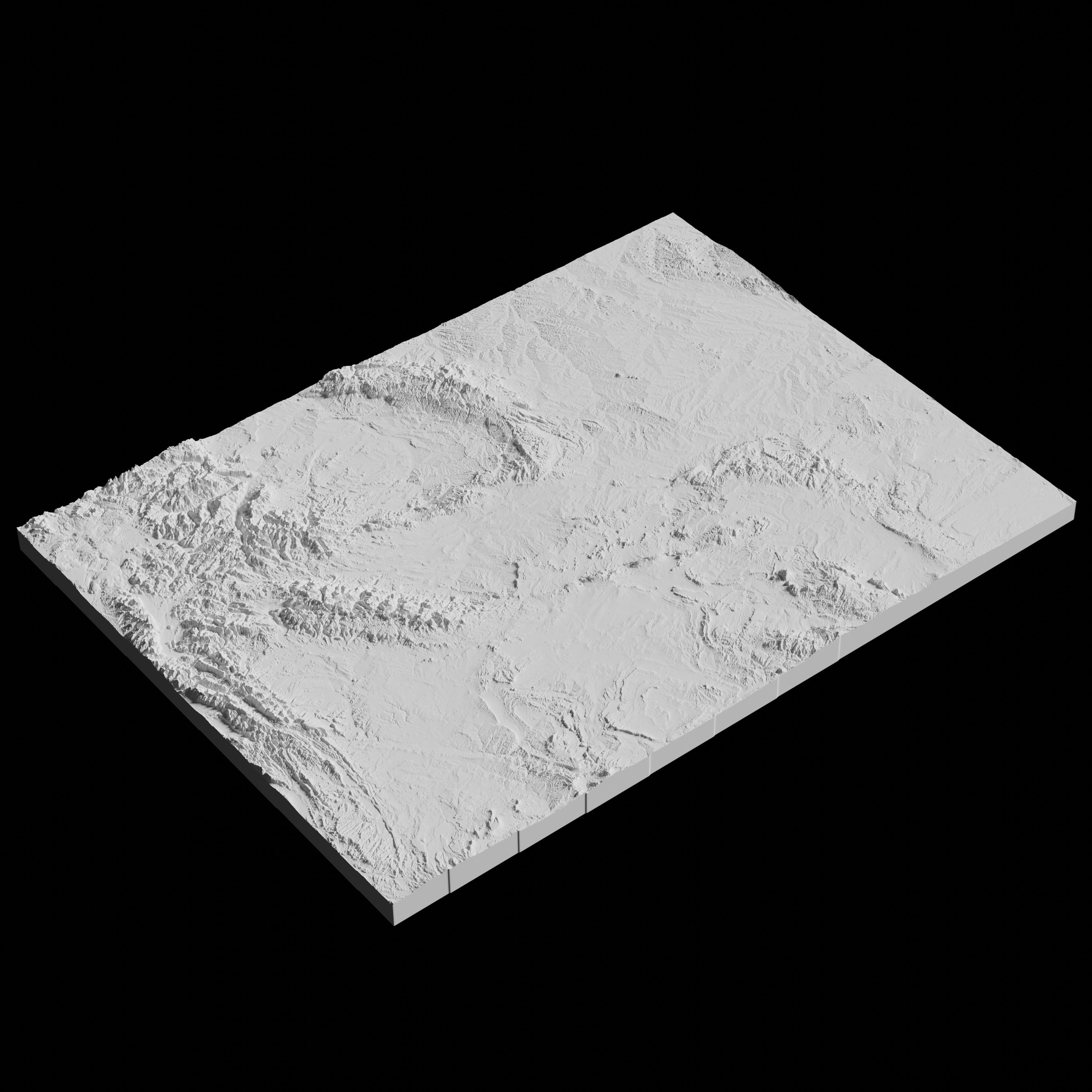 USA State of Wyoming Topographic Map - 3D Terrain Topography 3D print model_3