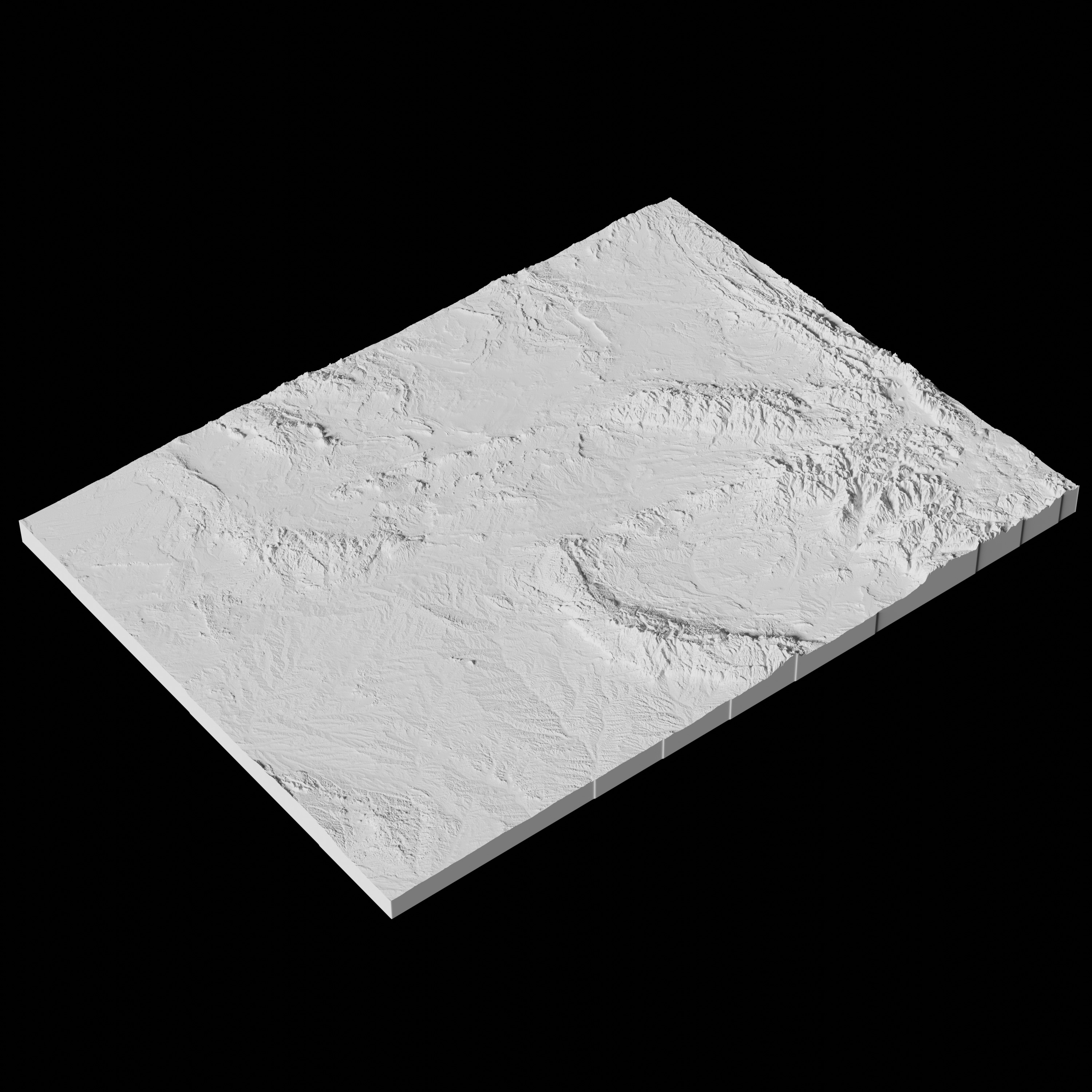 USA State of Wyoming Topographic Map - 3D Terrain Topography 3D print model_4