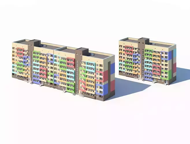 Colorful Residential Apartment Blocks