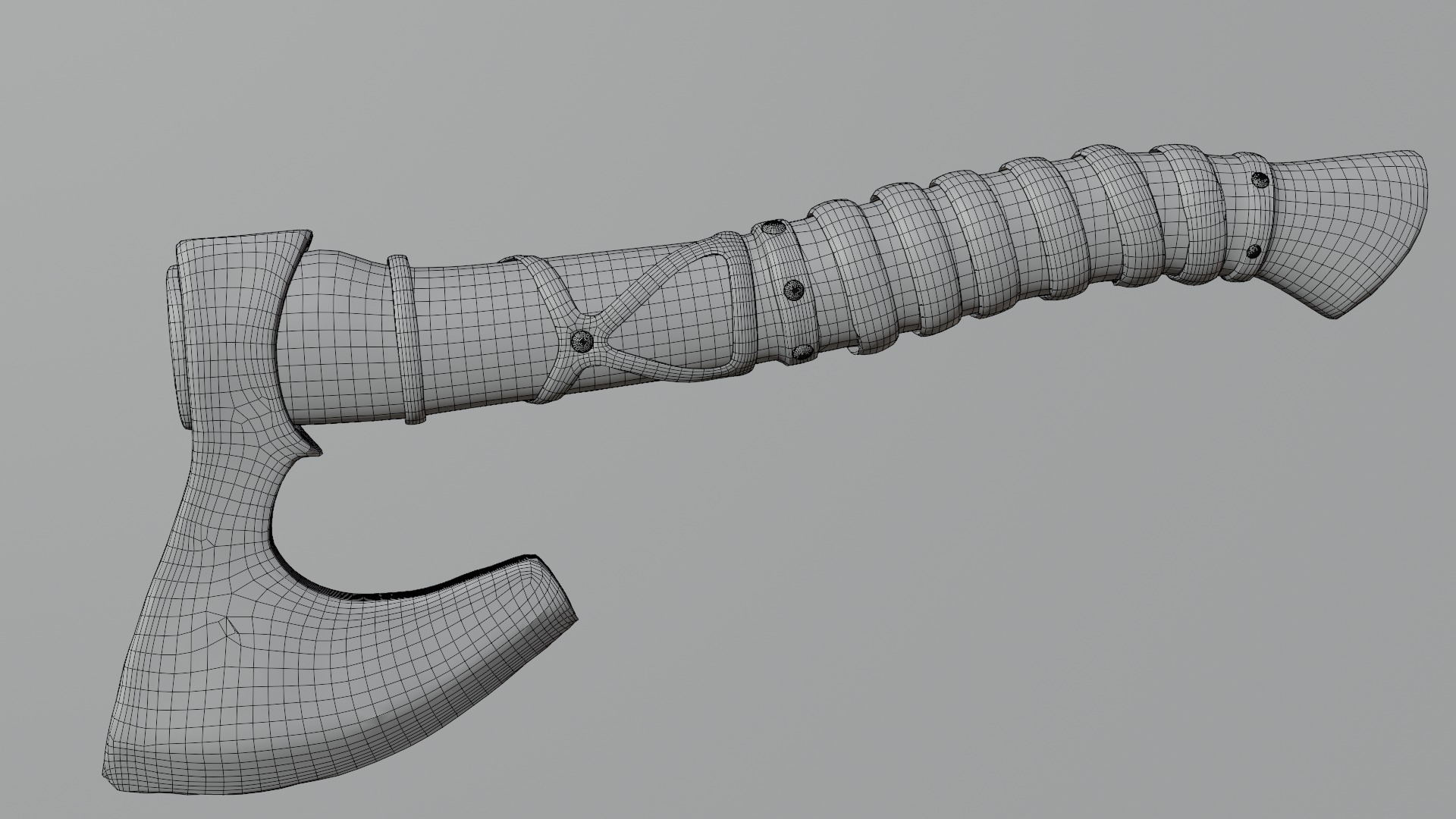 Pagan slavic battle axe Low-poly 3D model_3