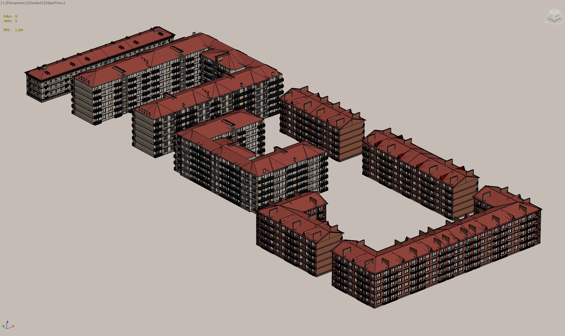 Red Roof Residential Complex 3D model_3