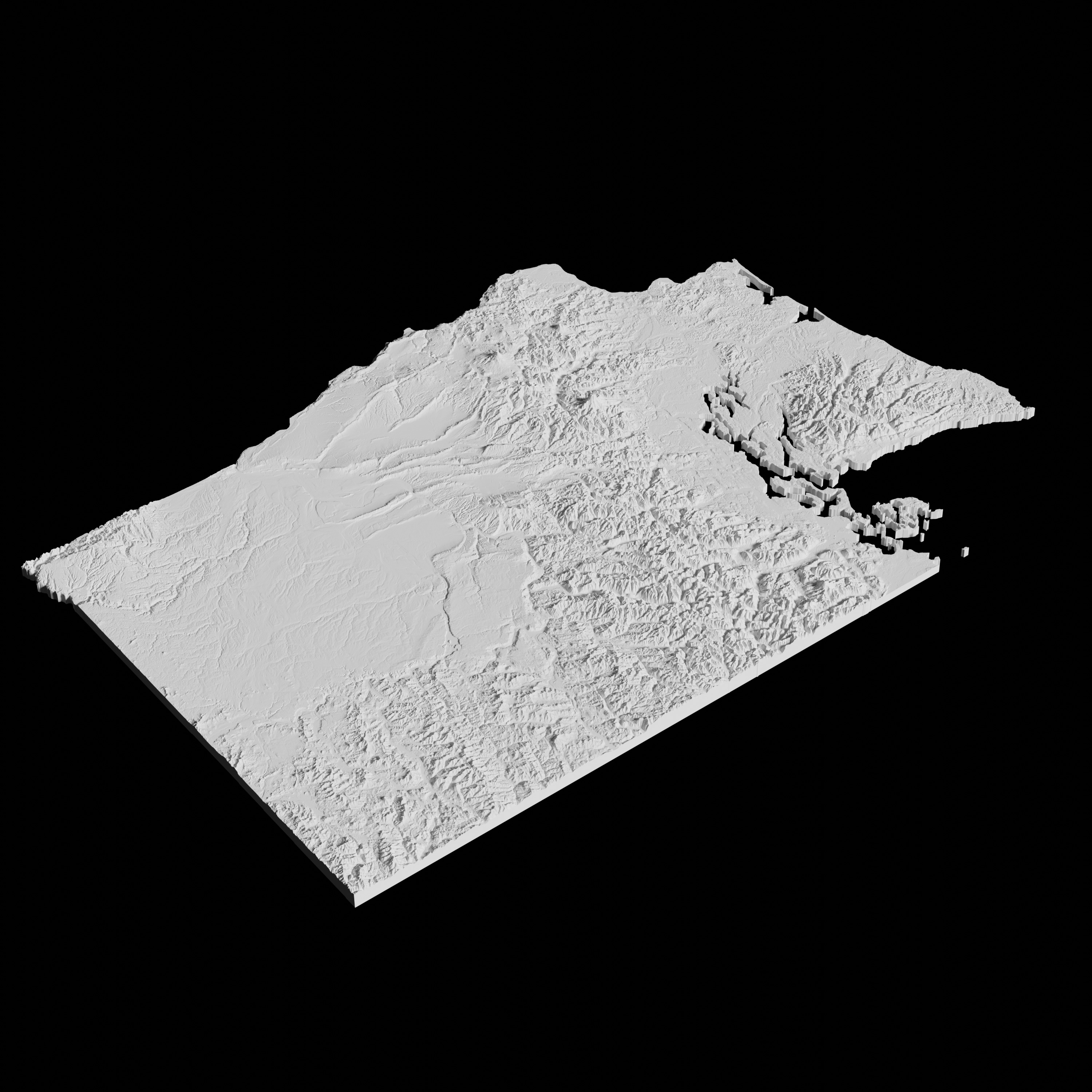 USA State of Washington Topographic Map - 3D Terrain Topography 3D print model_4