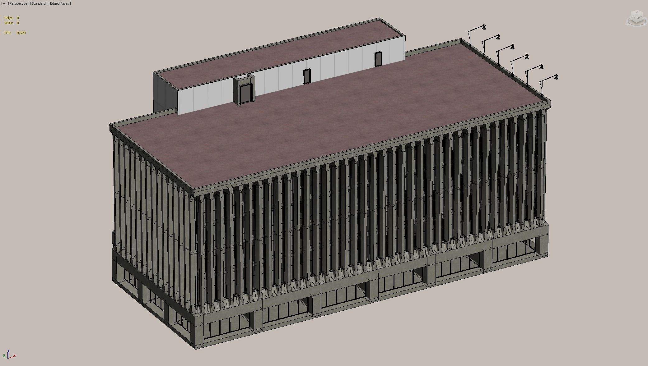 Modern Office Building Exterior 3D model_3