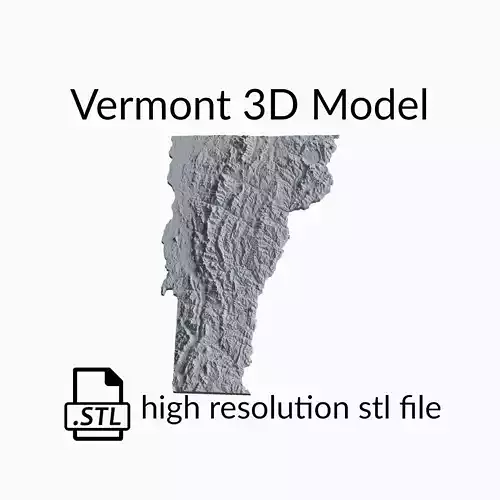 USA State of Vermont Topographic Map - 3D Terrain Topography 3D print model
