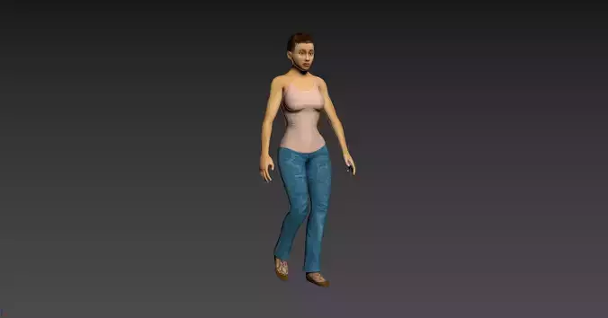 Female Character 1 - Animated Low-poly 3D model