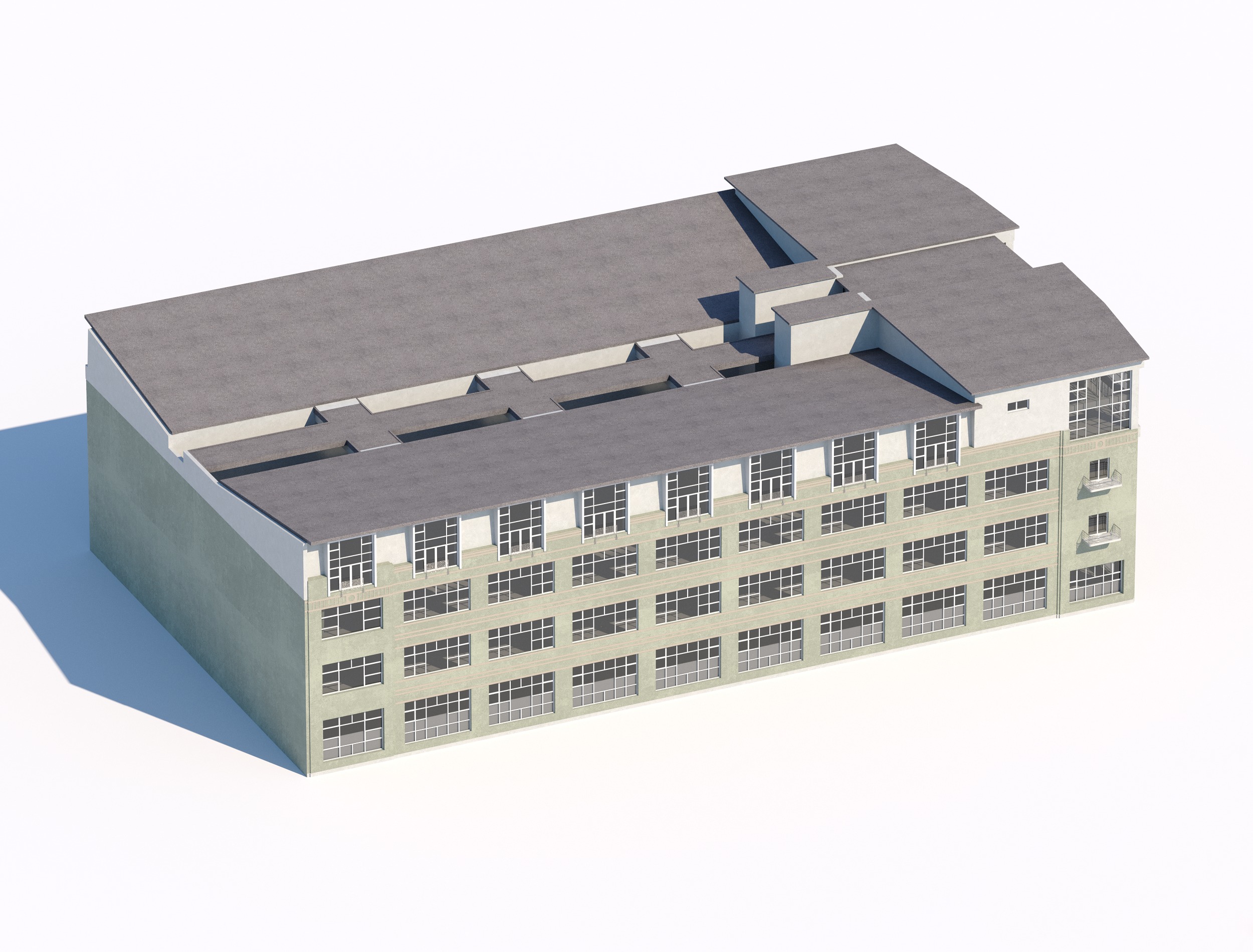 Industrial Building with Large Windows 3D model_1