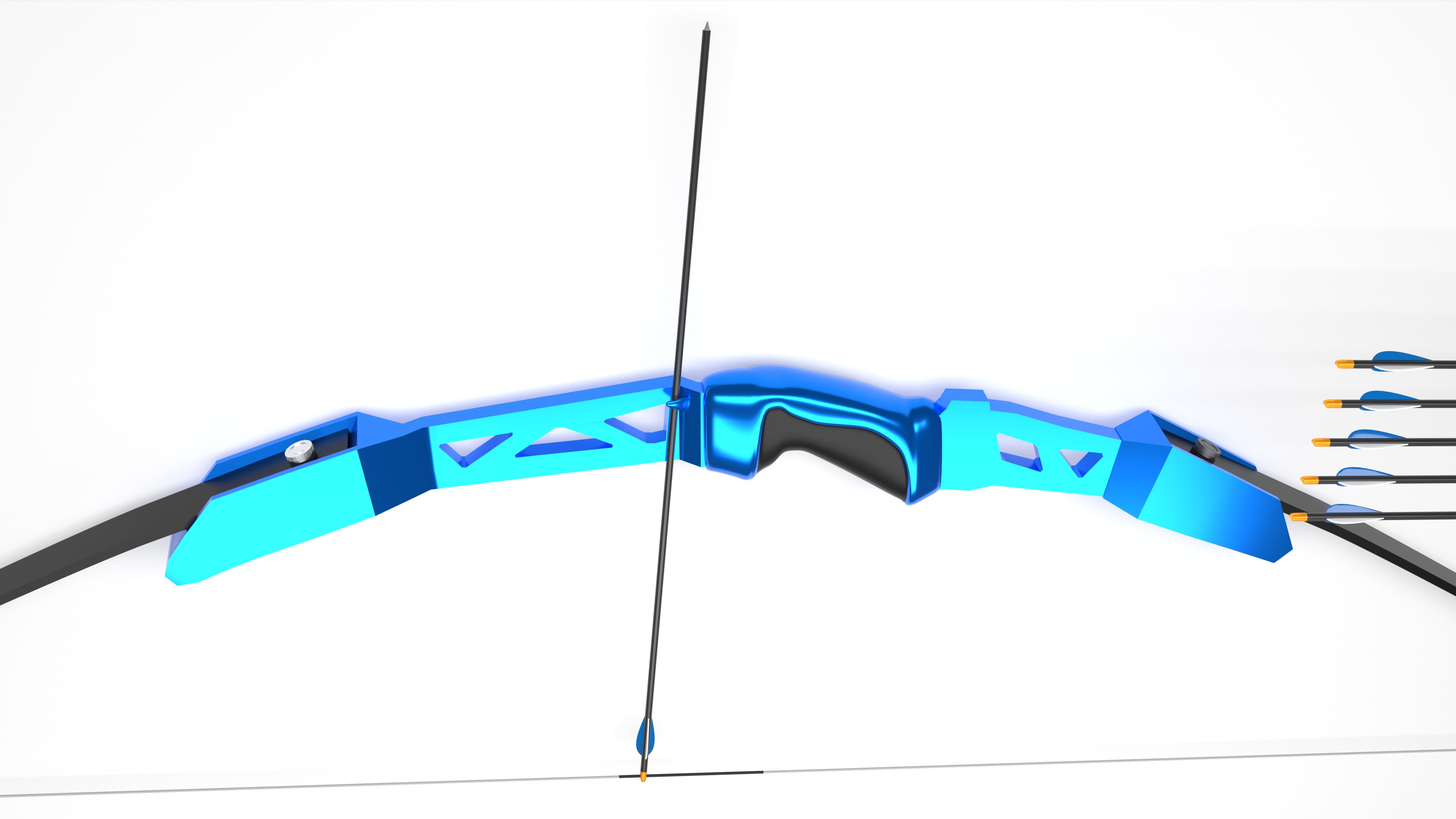 Bare Bow and Arrows Archery 3D model_3