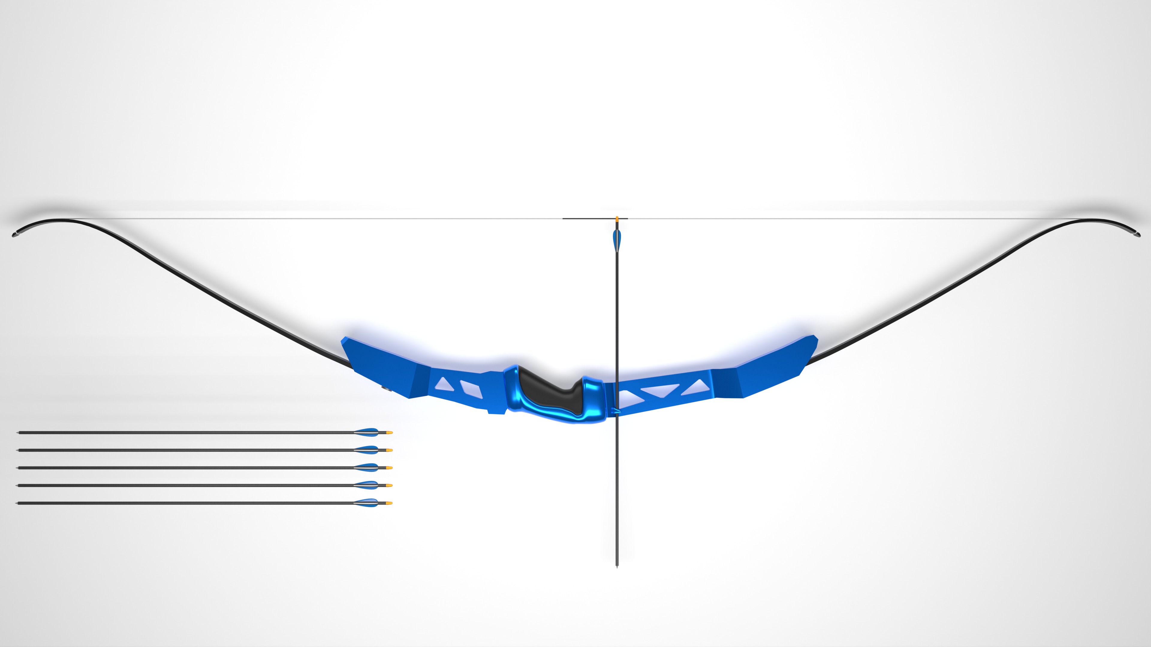 Bare Bow and Arrows Archery 3D model_1