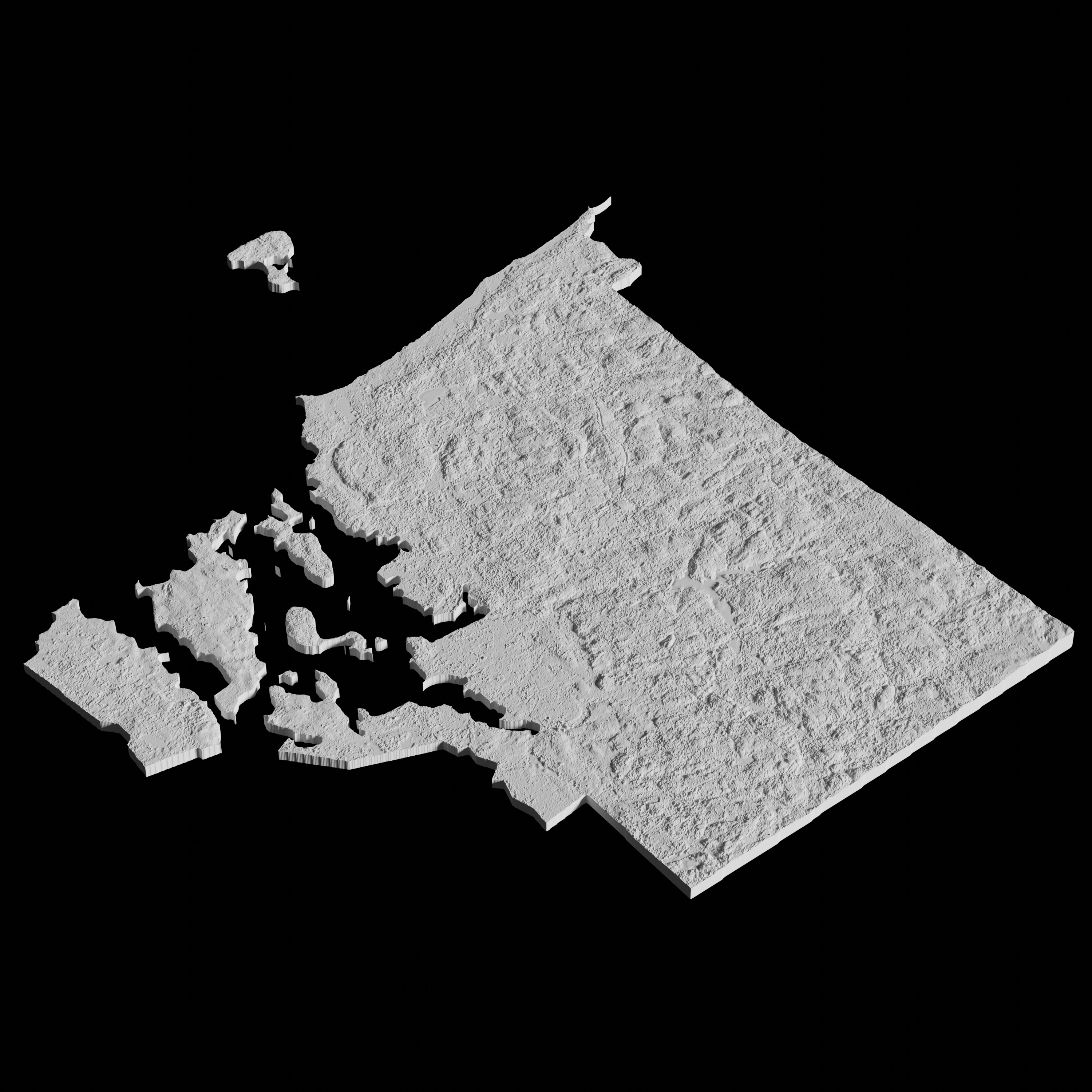 USA State of Rhode Island Topographic Map - 3D Terrain 3D print model_4